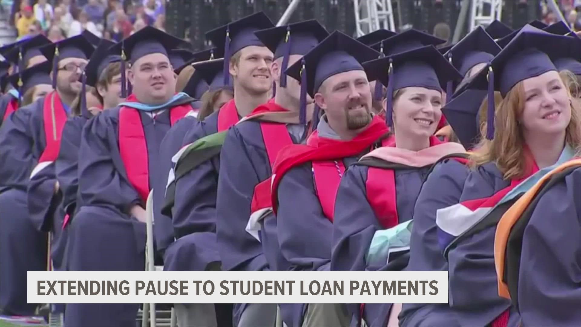 The U.S. Department of Education said this will be the "final extension" of the freeze on student loan payments prompted by the COVID-19 pandemic.