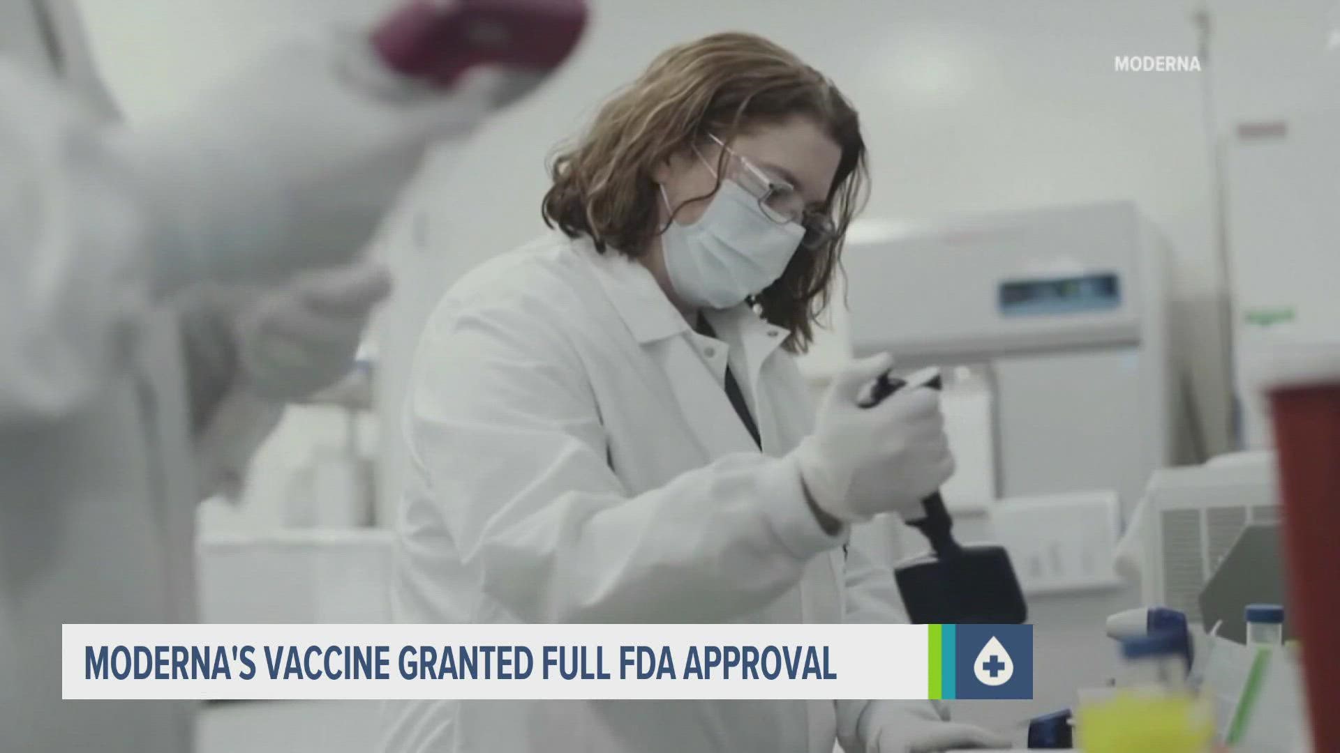 The vaccine is now the second fully approved inoculation against COVID-19 in the U.S.