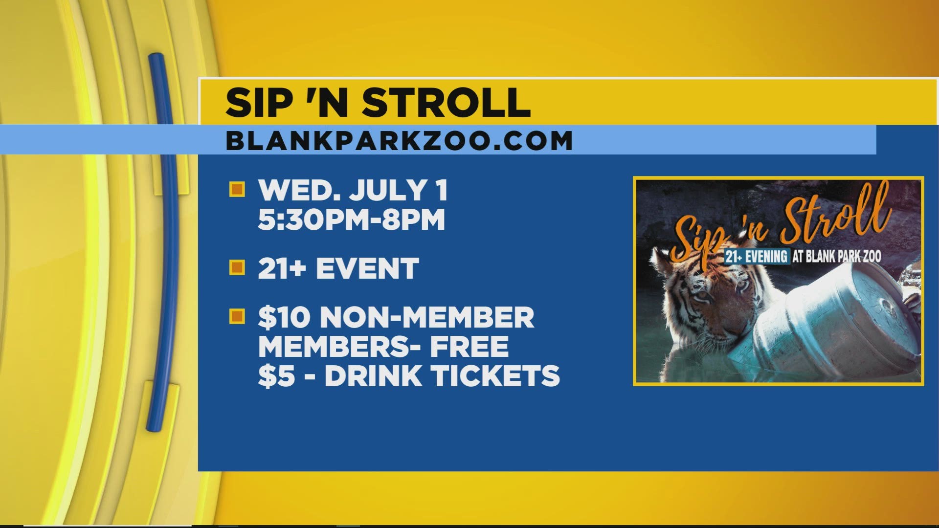 The Blank Park Zoo's Sip 'n Stroll is tonight at 5:30pm