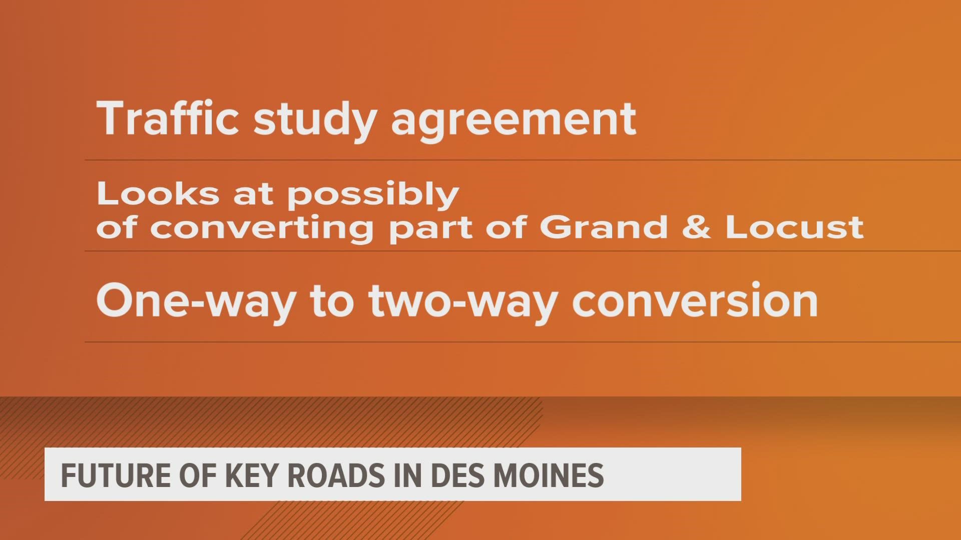 Des Moines looking into converting Grand Avenue, Locust Street into two