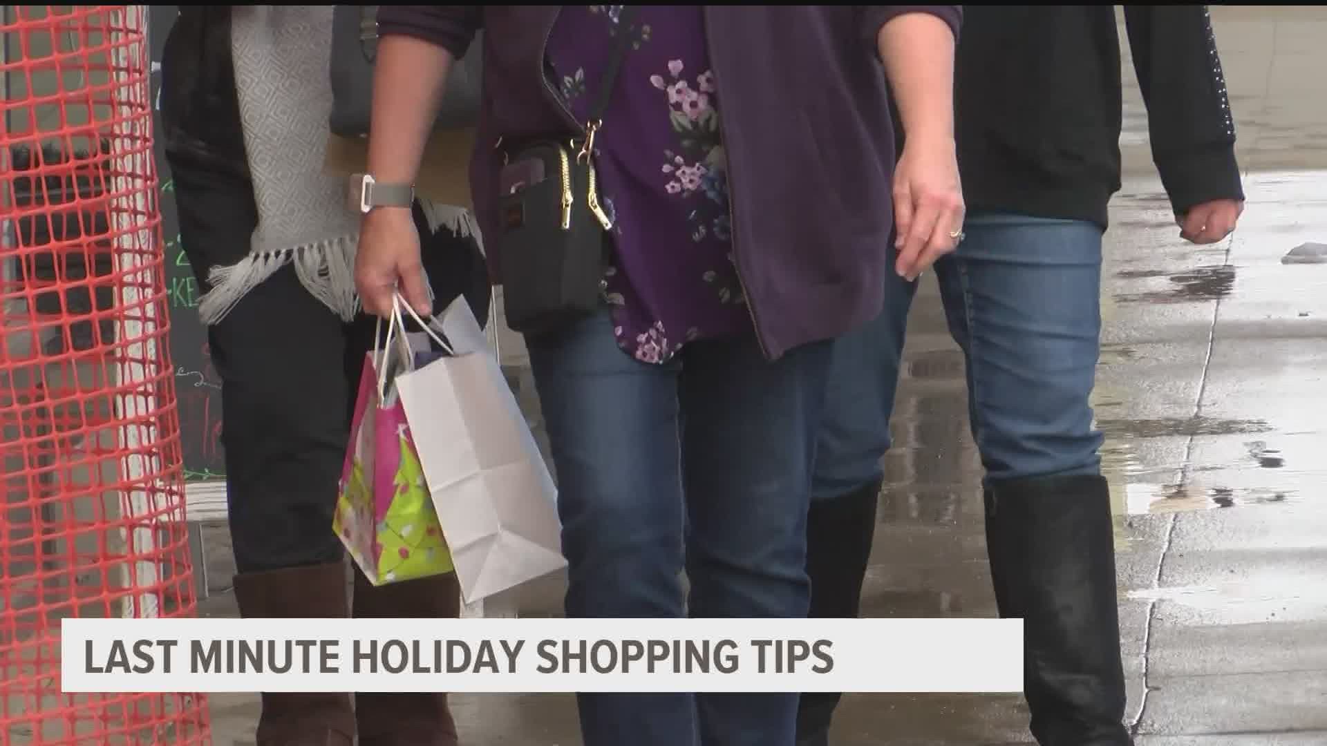 A tip to prevent overspending during last minute shopping is to keep emotions out of gift buying.