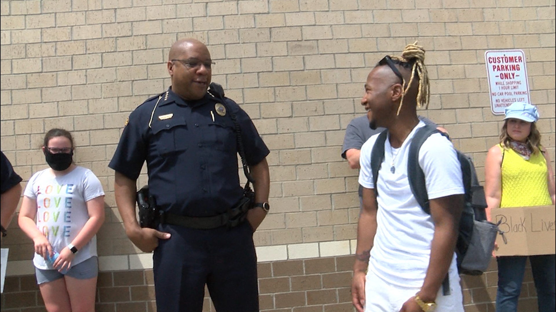 Kyreef Prezzy is 26 and black. Police were called on him for carrying Black Lives Matter signs last week. On Saturday, Ankeny PD joined him to carry the signs.