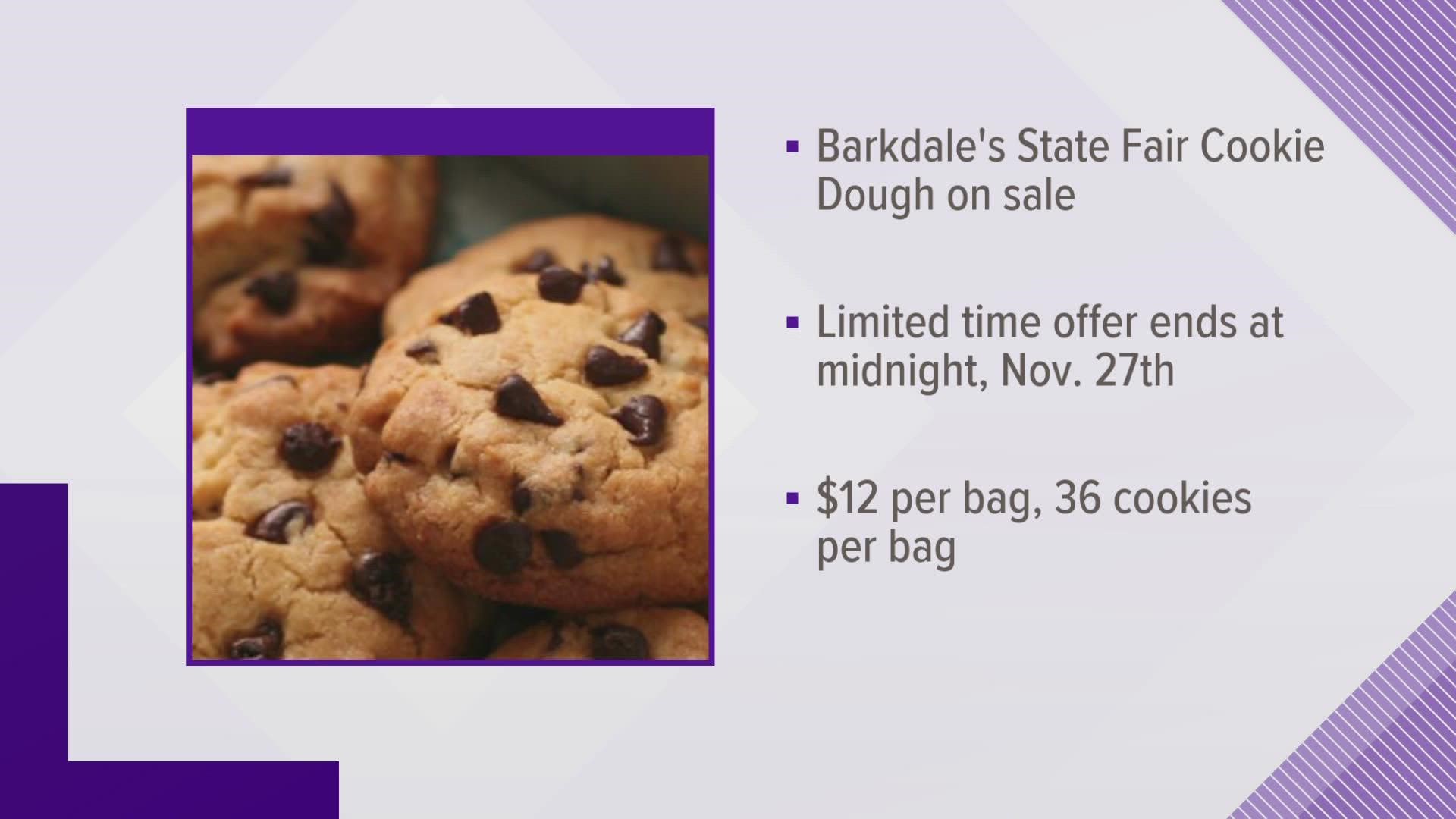 Barksdale's Cookies fans can pre-order ready-to-bake dough from the Iowa State Fair website.