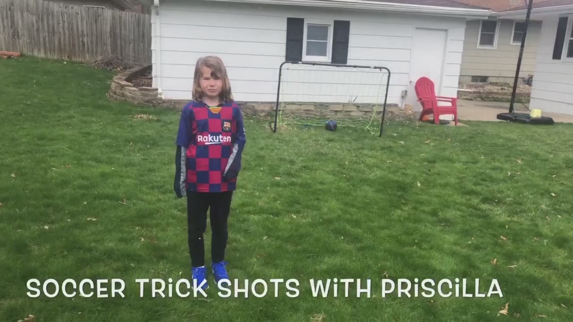 8 year old Priscilla shoos a series of trick soccer shots