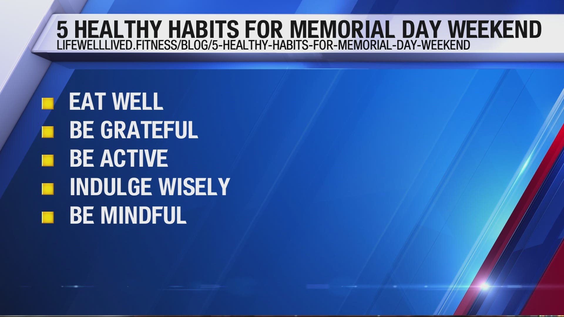 As businesses reopen this Memorial Day weekend, Kara Swanson with Life Well Lived shares healthy habits you can stick to this holiday weekend.