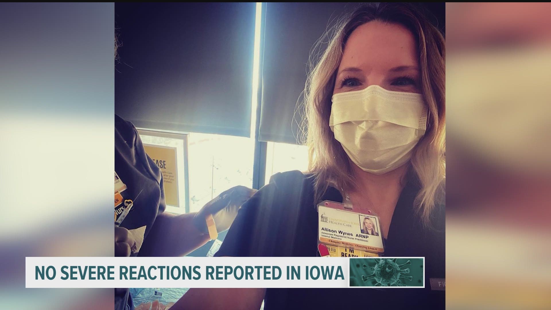 As of Monday, the Iowa Department of Public Health said there were no severe reactions to the Pfizer vaccine.