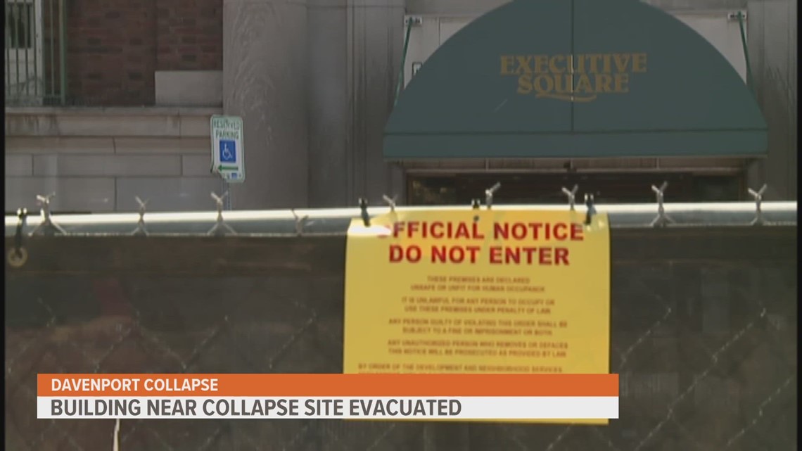 Building near Davenport collapse site evacuated