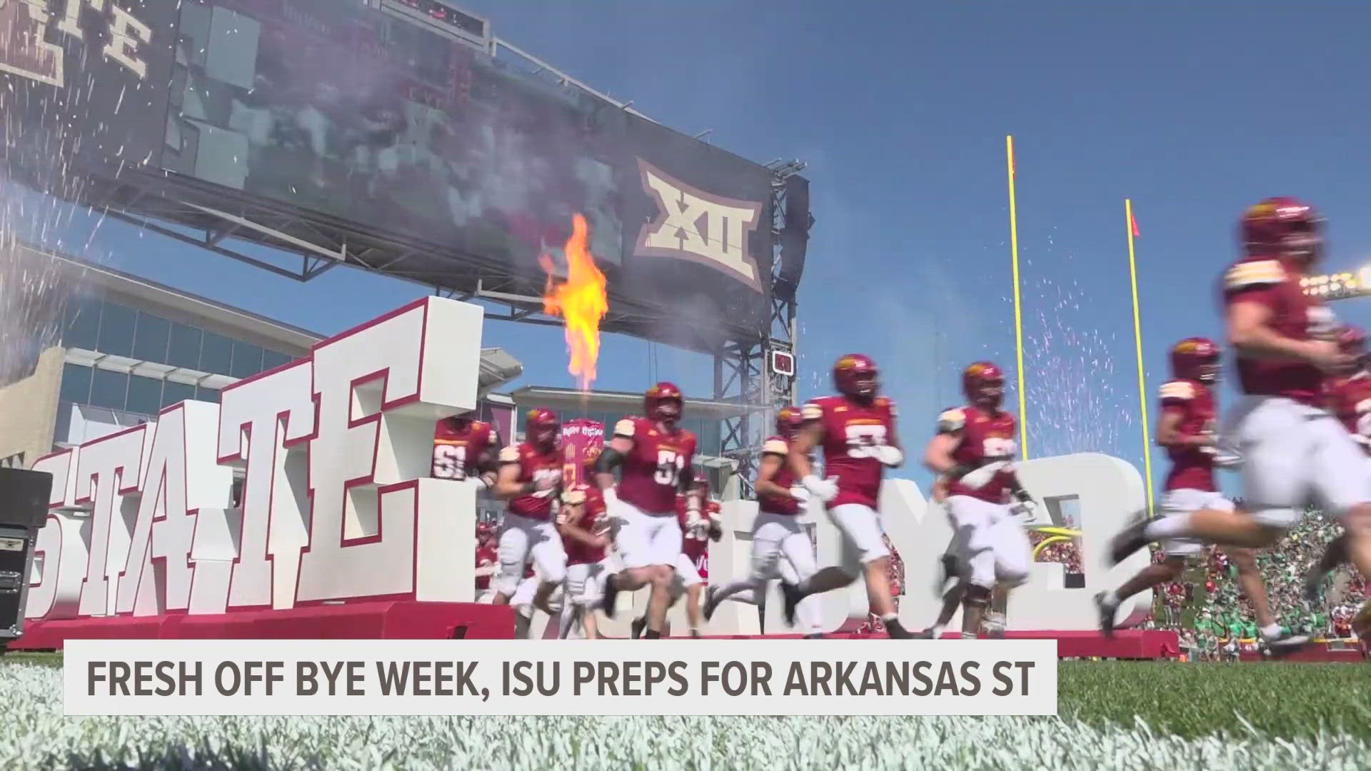 This game marks the first meeting with the Arkansas State Red Wolves. Coach Matt Campbell has the chance to tie the school record for most career wins.