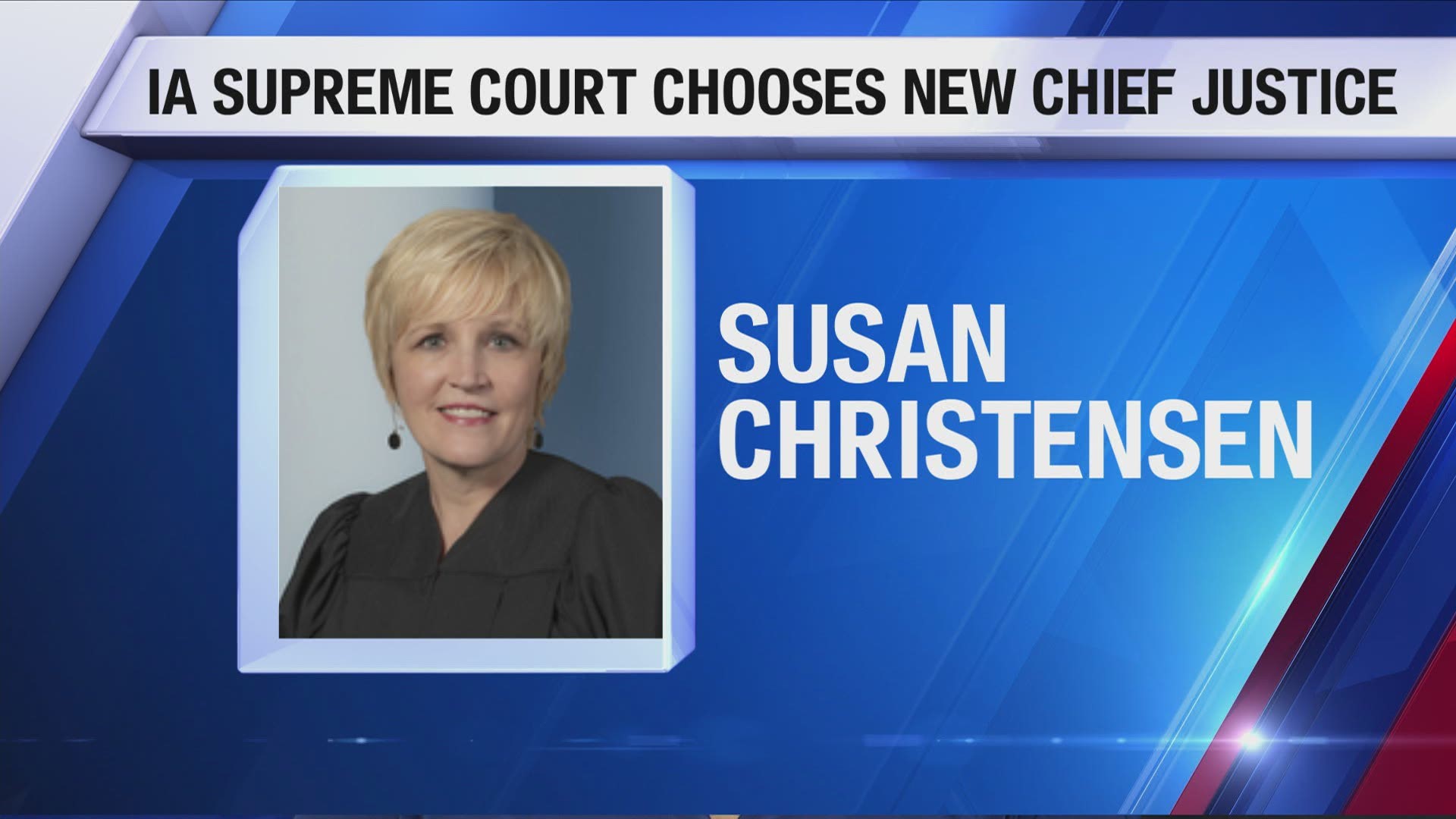 Christensen was appointed to the Iowa Supreme Court by Gov. Reynolds in August 2018