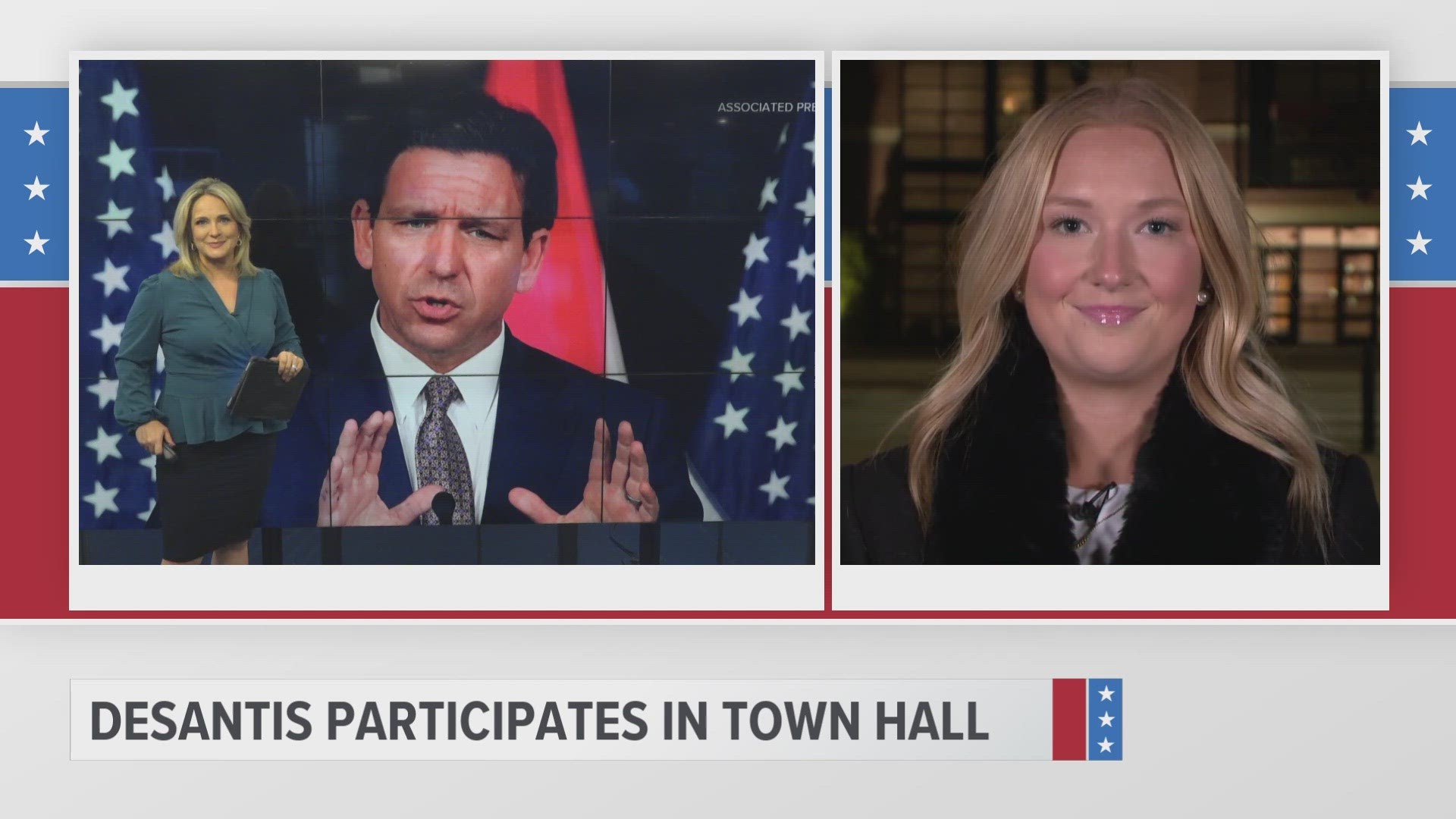 Local 5's Dana Searles was following along with the town hall, where DeSantis answered questions related to foreign affairs, the border, abortion and health care.