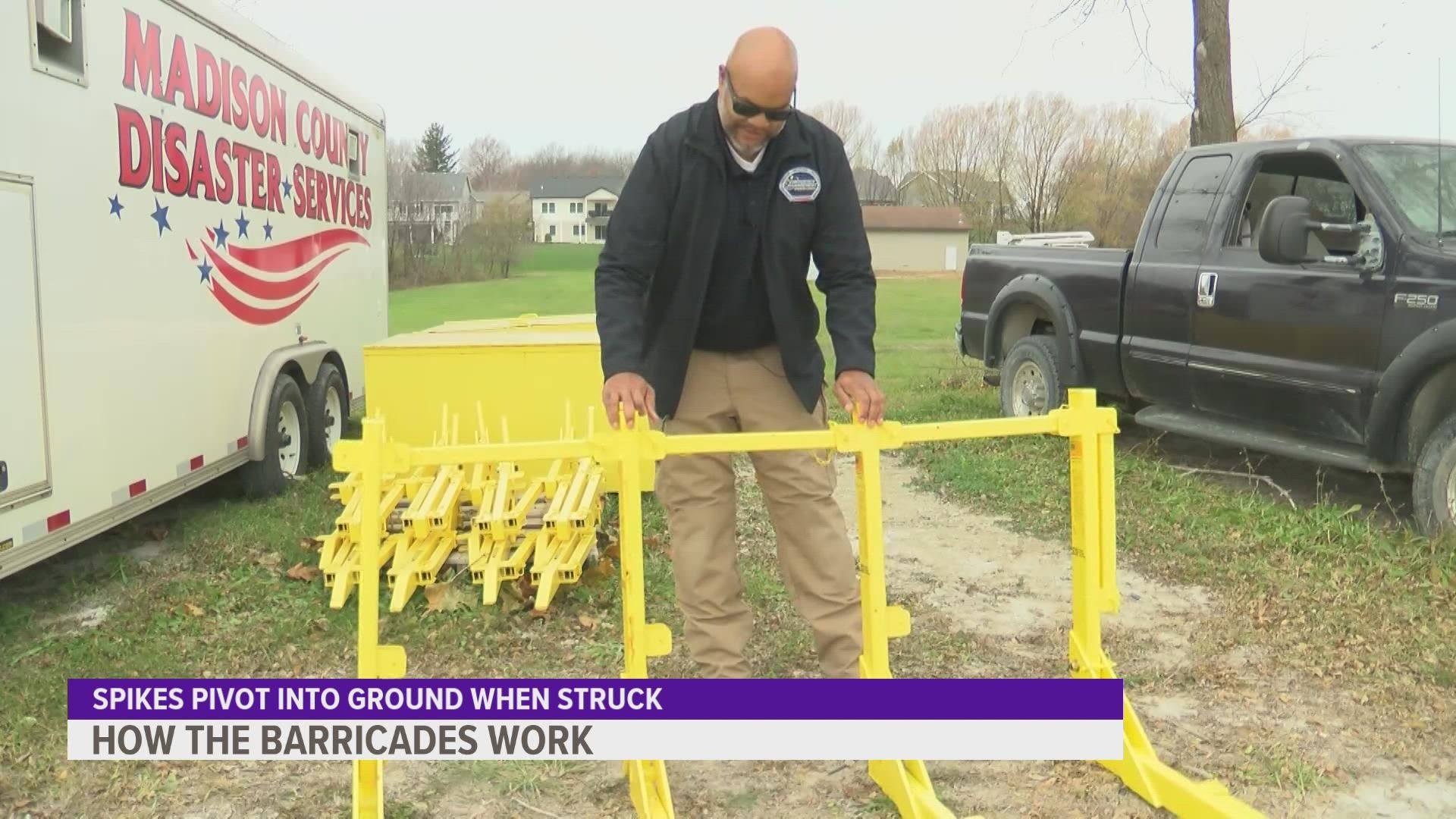 The county's new portable vehicle barriers might not look like much by themselves, but in an emergency, they could be best the line of defense.