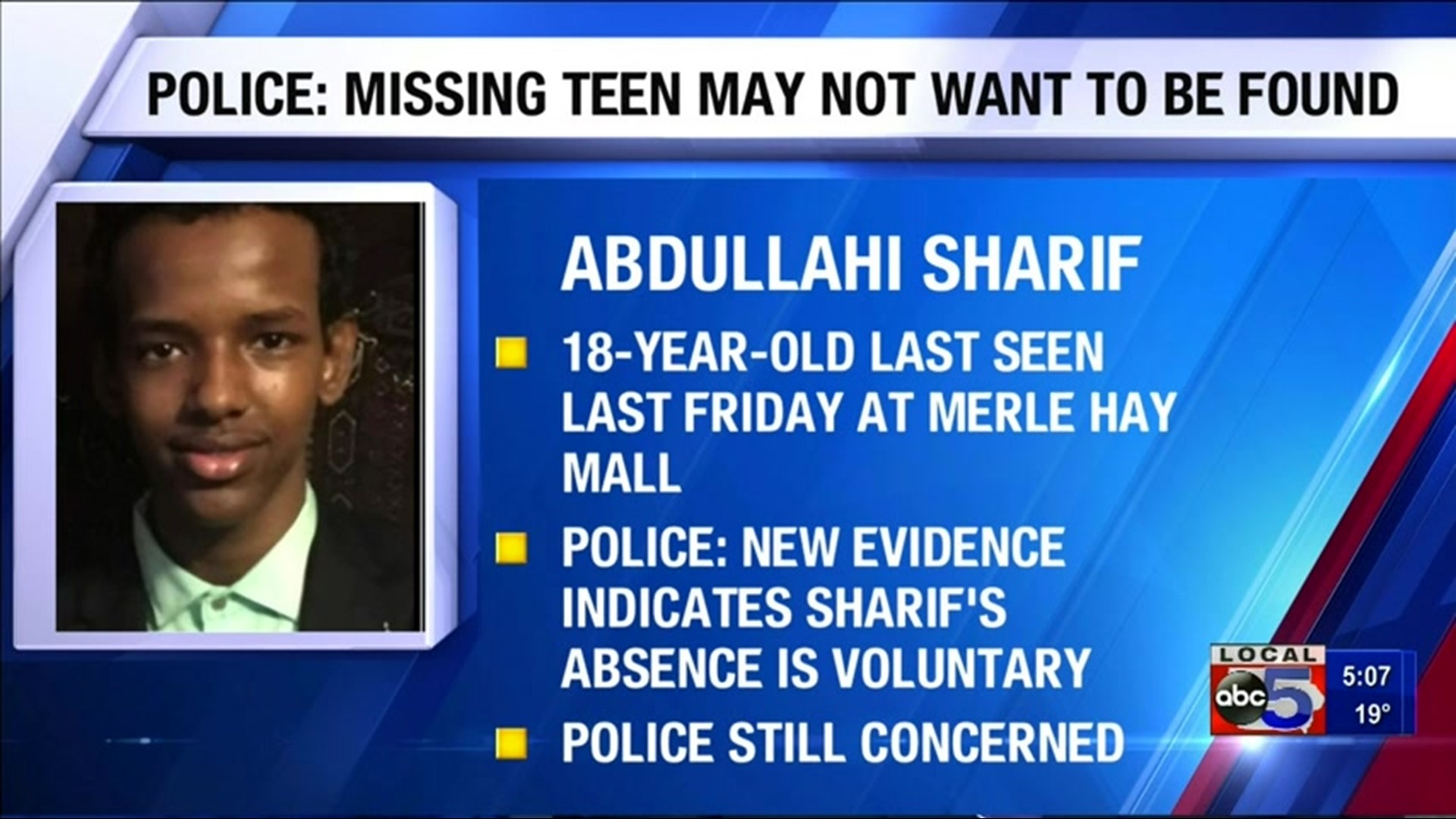 Police: Evidence shows teen 'voluntarily missing,' concerns for his welfare grow