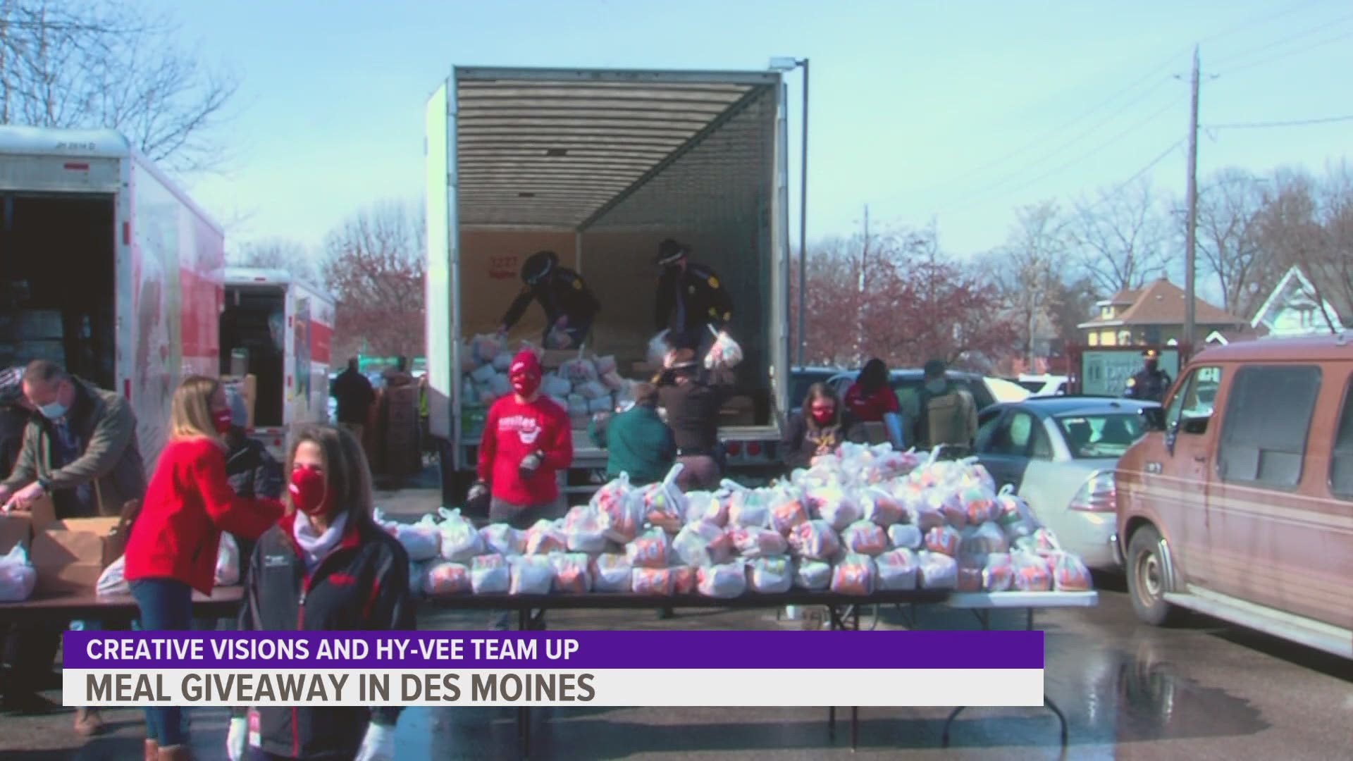 The central Iowa organizations, along with meals for the Heartland, handed out food at the Forest Avenue Library to promote strong, healthy families.