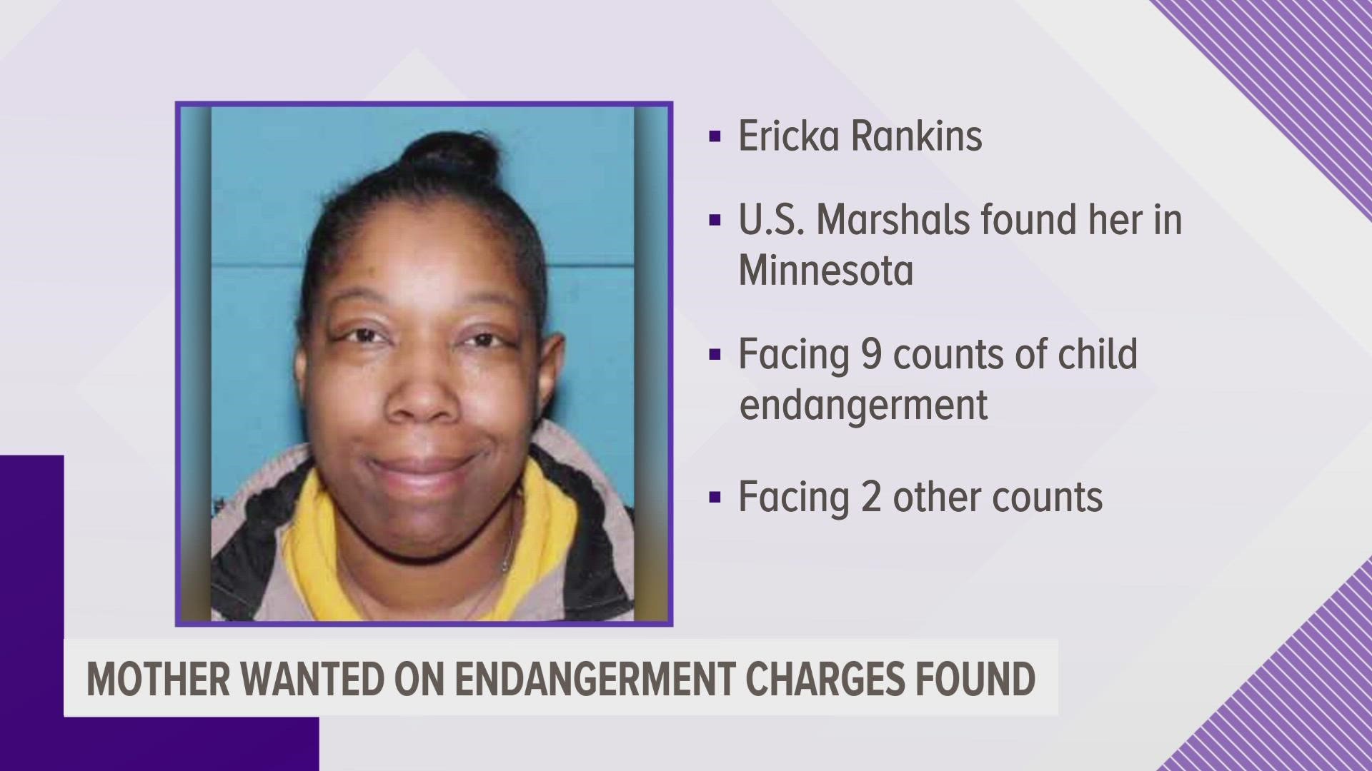 Police say Ericka Rankins was found in Minnesota almost exactly two years after her 5-year-old child was found in full cardiac arrest and later died at the hospital.