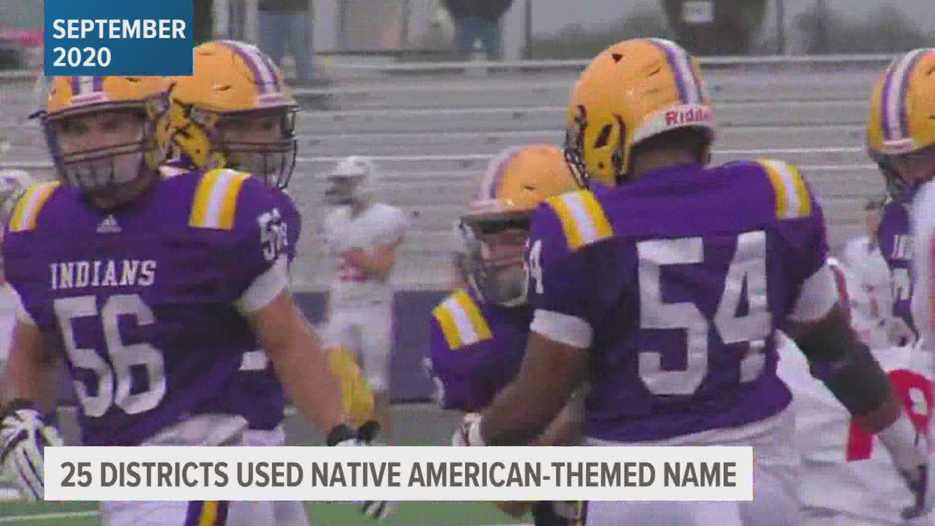 How many schools in Iowa still use Native American names for their sports  teams?