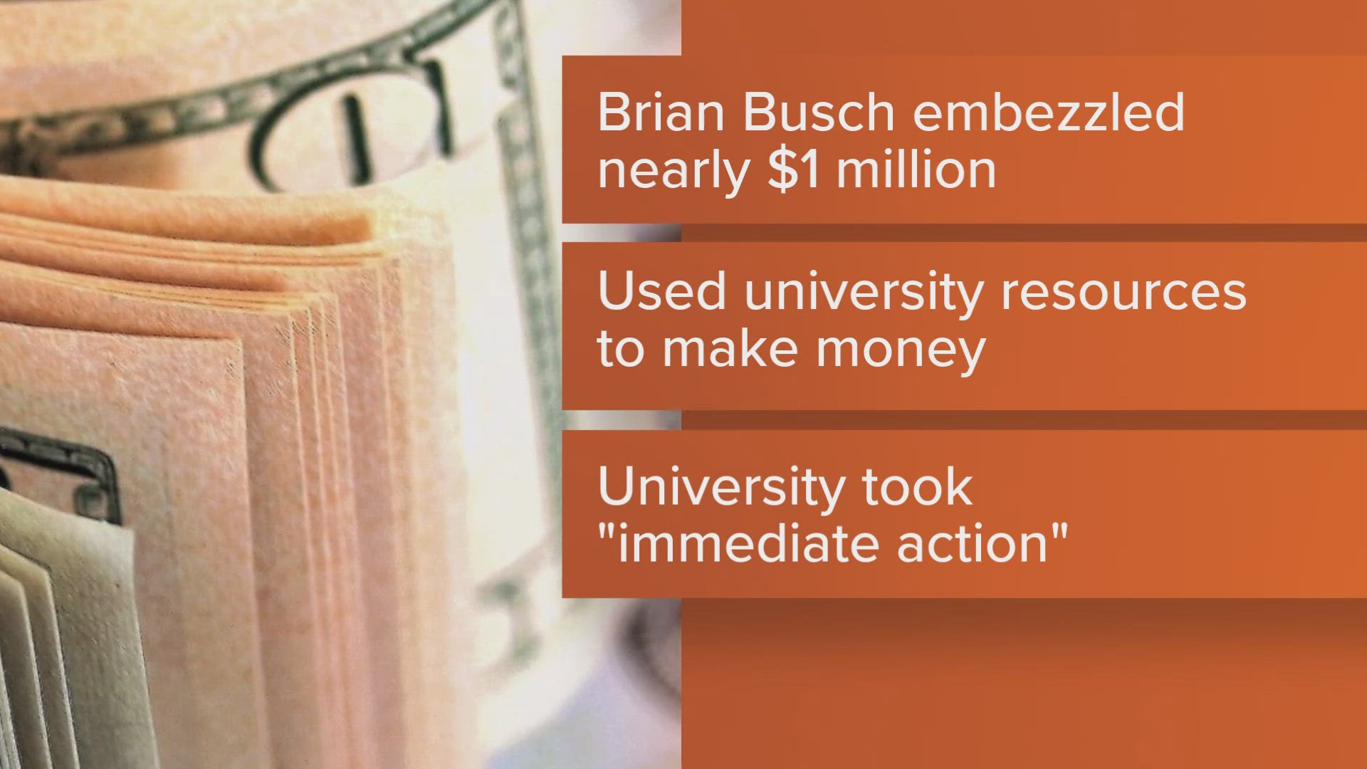 The university placed Brian Busch on administrative leave in September 2021 and requested the state audit.