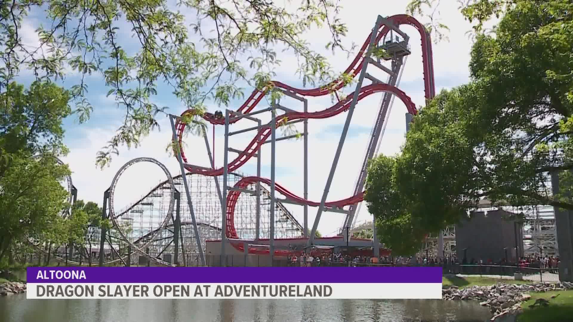 The Dragon Slayer roller coaster is officially open at Adventureland in Altoona.