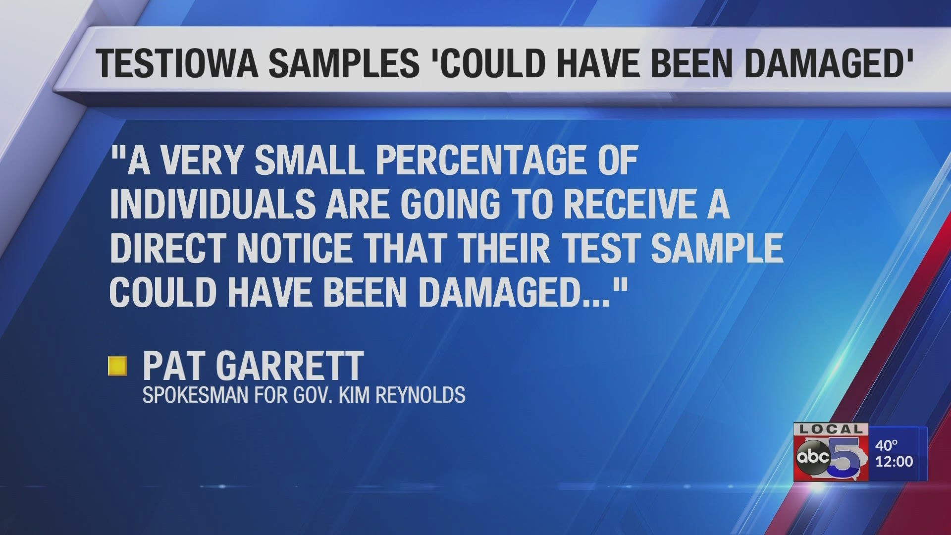TestIowa samples 'could have been damaged', Gov. Reynolds' office says