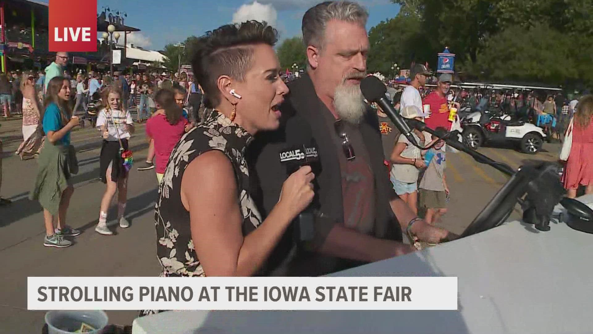 This year is pianist Jim Ripp's first year at the Iowa State Fair, though he has plenty of experience with his Strolling Piano. If you see him, request a song!