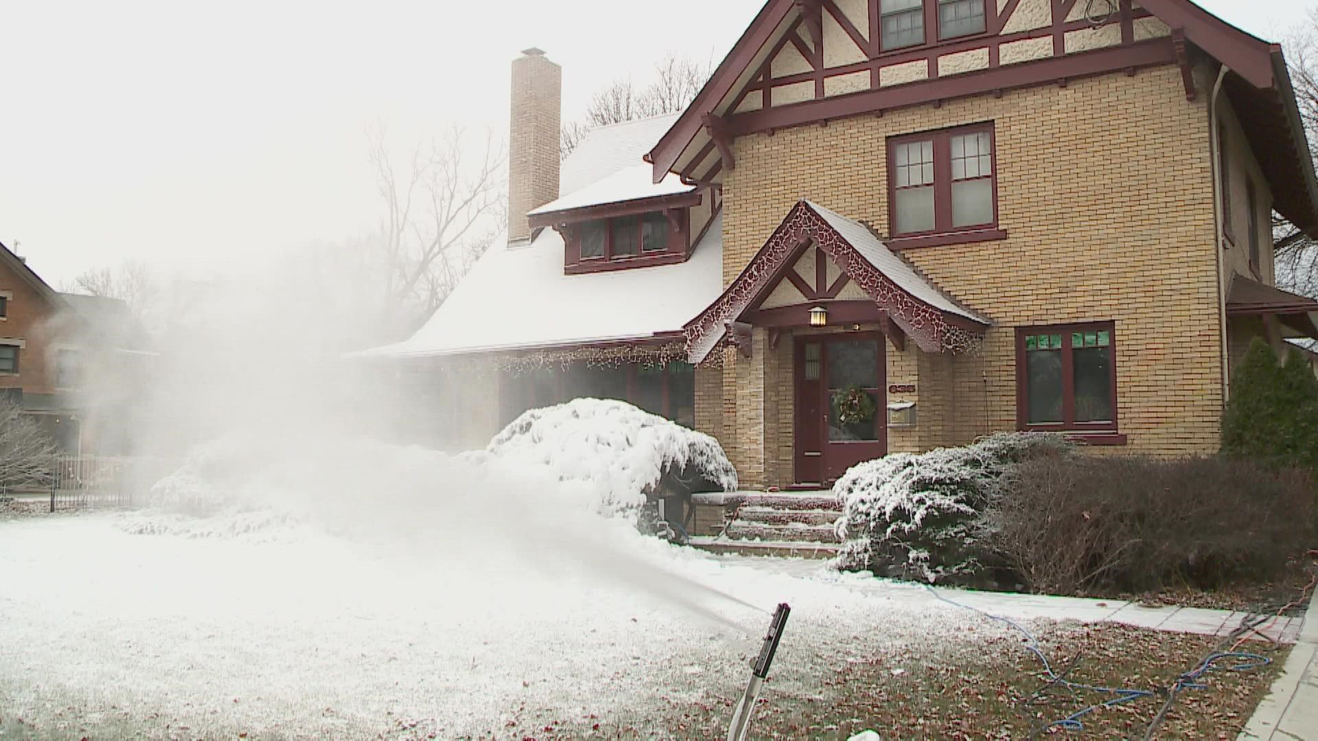 John Dana Custis told Local 5 he was just looking to bring some joy on Wednesday when he broke out his snowmaker.