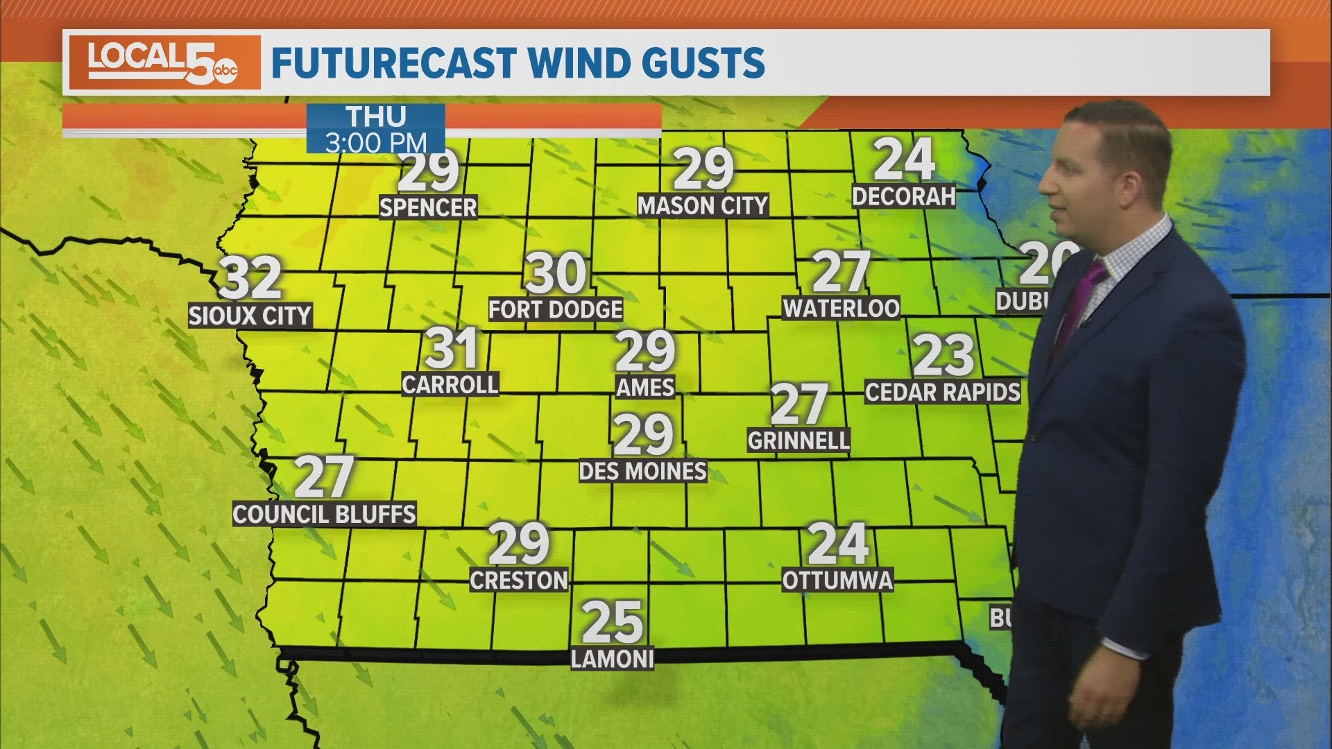 Blustery winds are expected the next few days as temperatures drop.