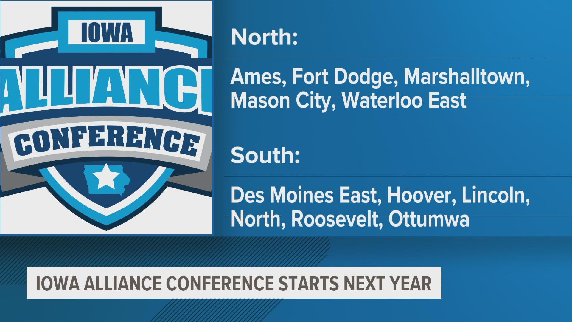 11 Iowa high schools will begin competing in the conference in the 2022-23 year.