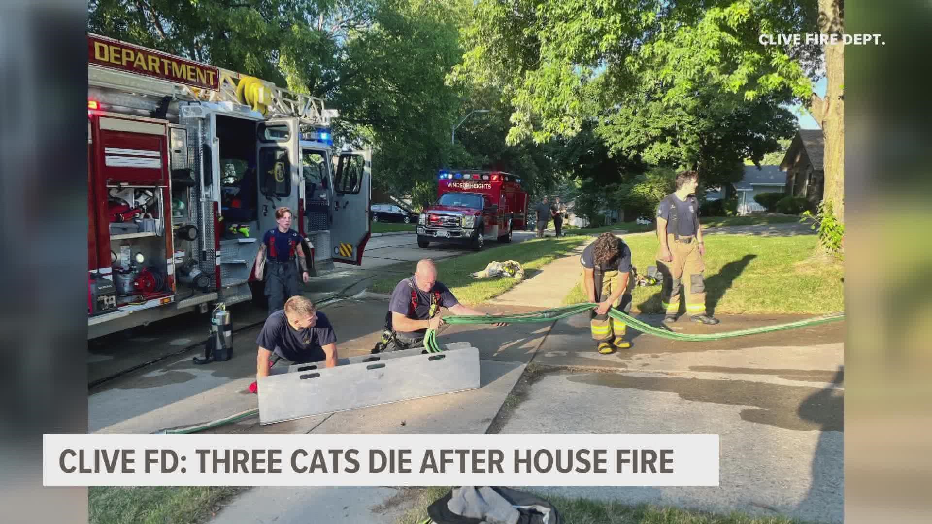 The Clive Fire Department responded around 6 p.m. Tuesday to the incident, which consumed the kitchen and caused extensive smoke damage on the main floor.