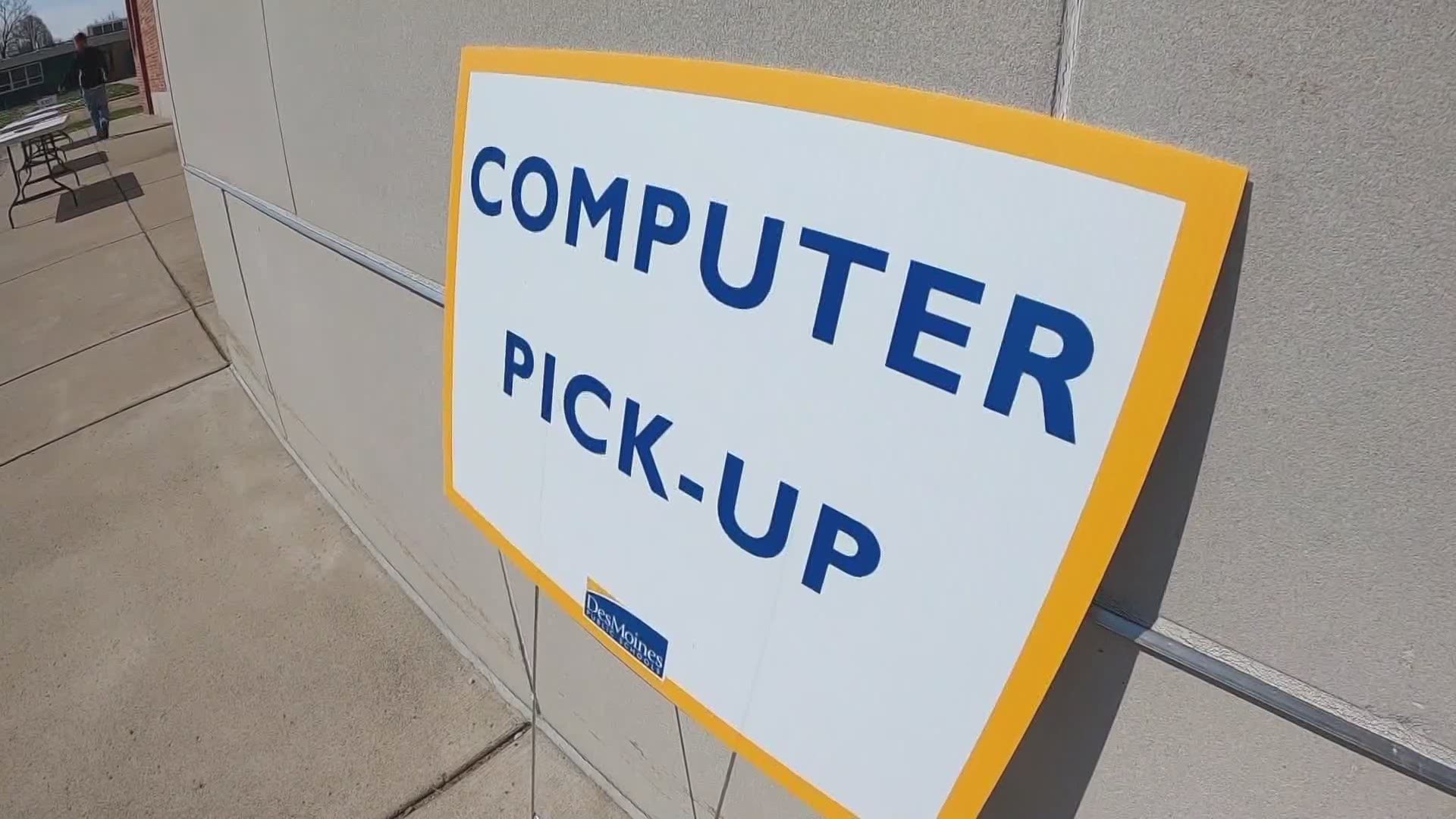 Free laptops were given to some students of Des Moines Public Schools Friday.