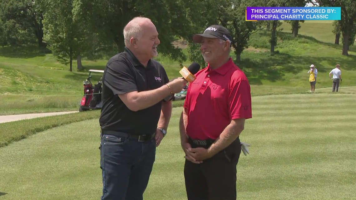 Interviewing PGA Tour Champions' Scott Parel on the green at the ...