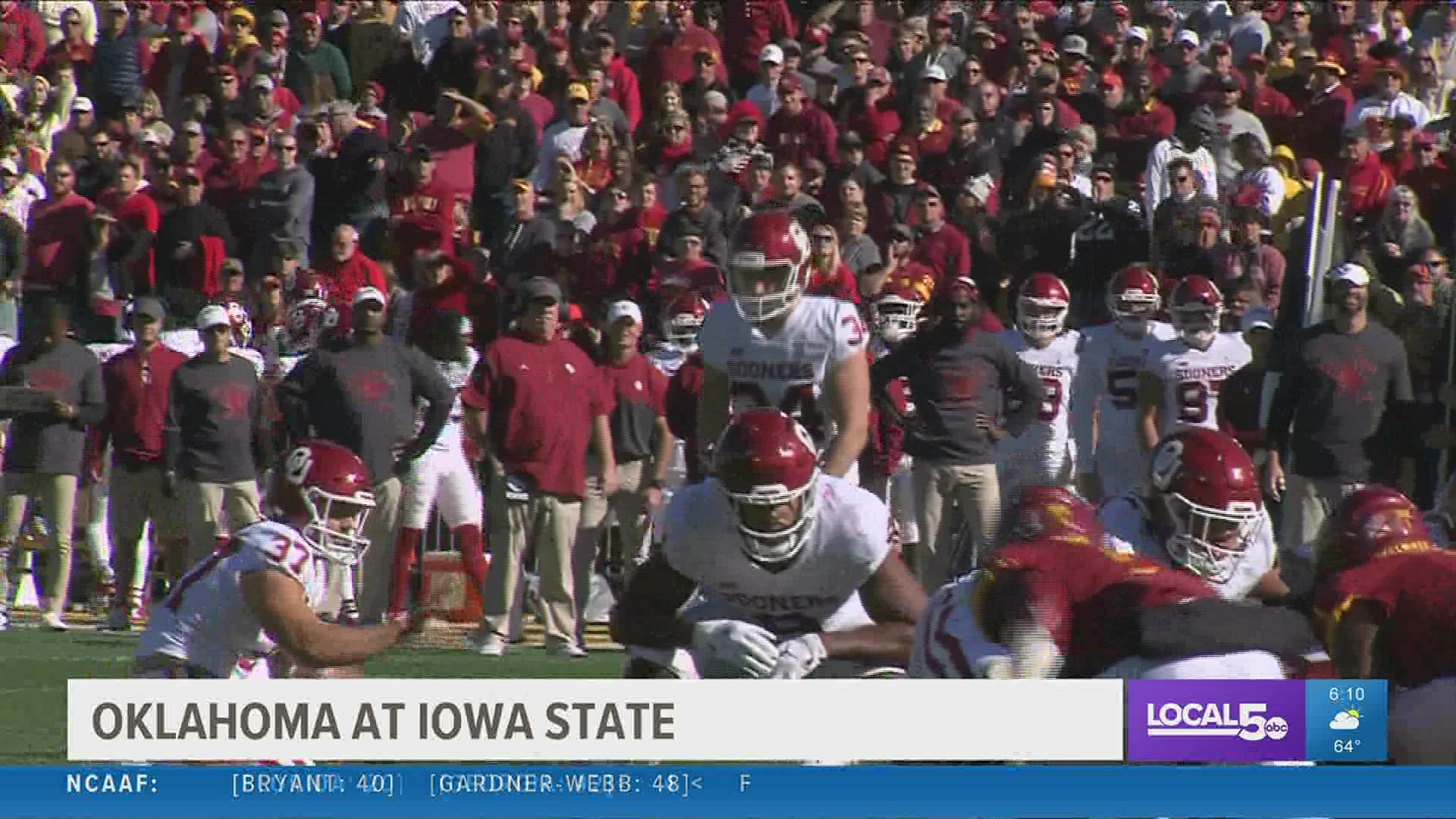 Iowa State continued their losing streak this afternoon against Oklahoma, falling to the Sooners with a final score of 27-13.