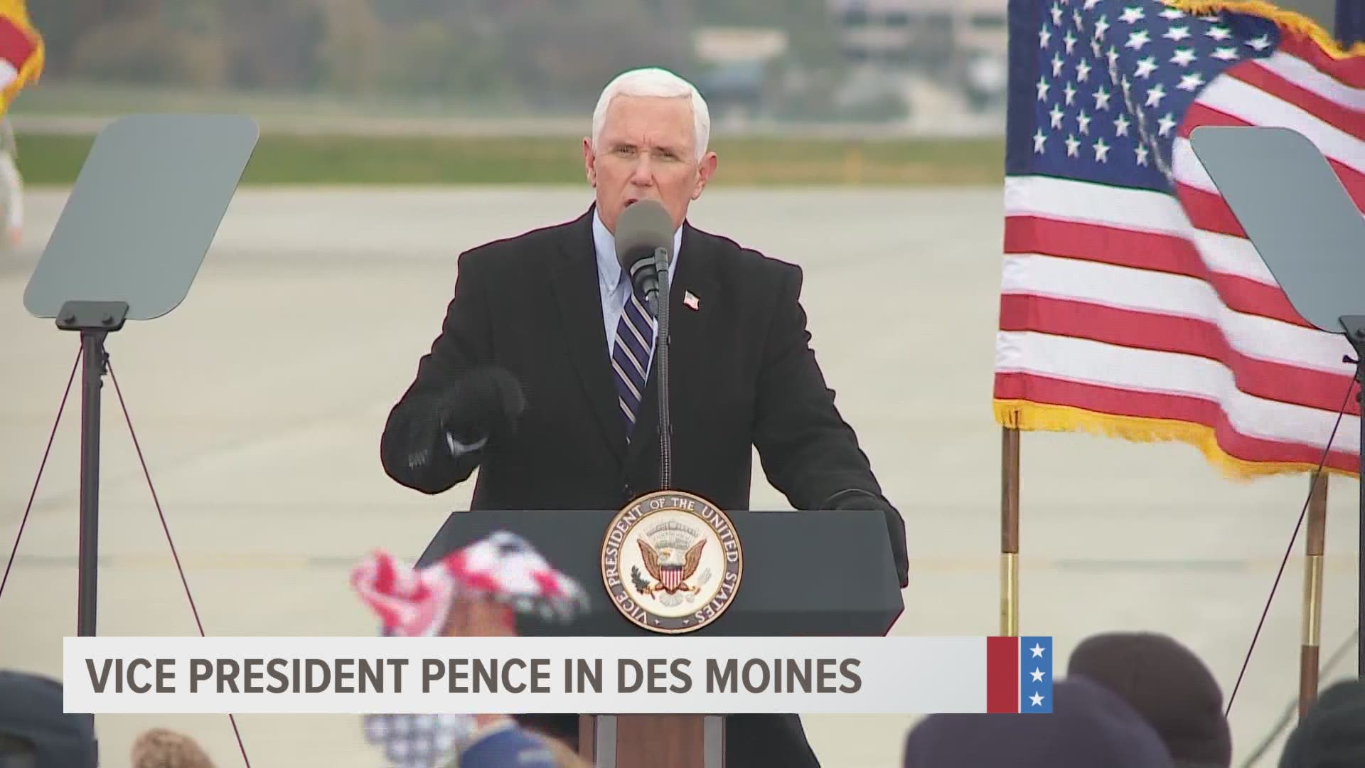 Just five days until Election Day Vice President Mike Pence made a campaign stop at the Des Moines International Airport.
