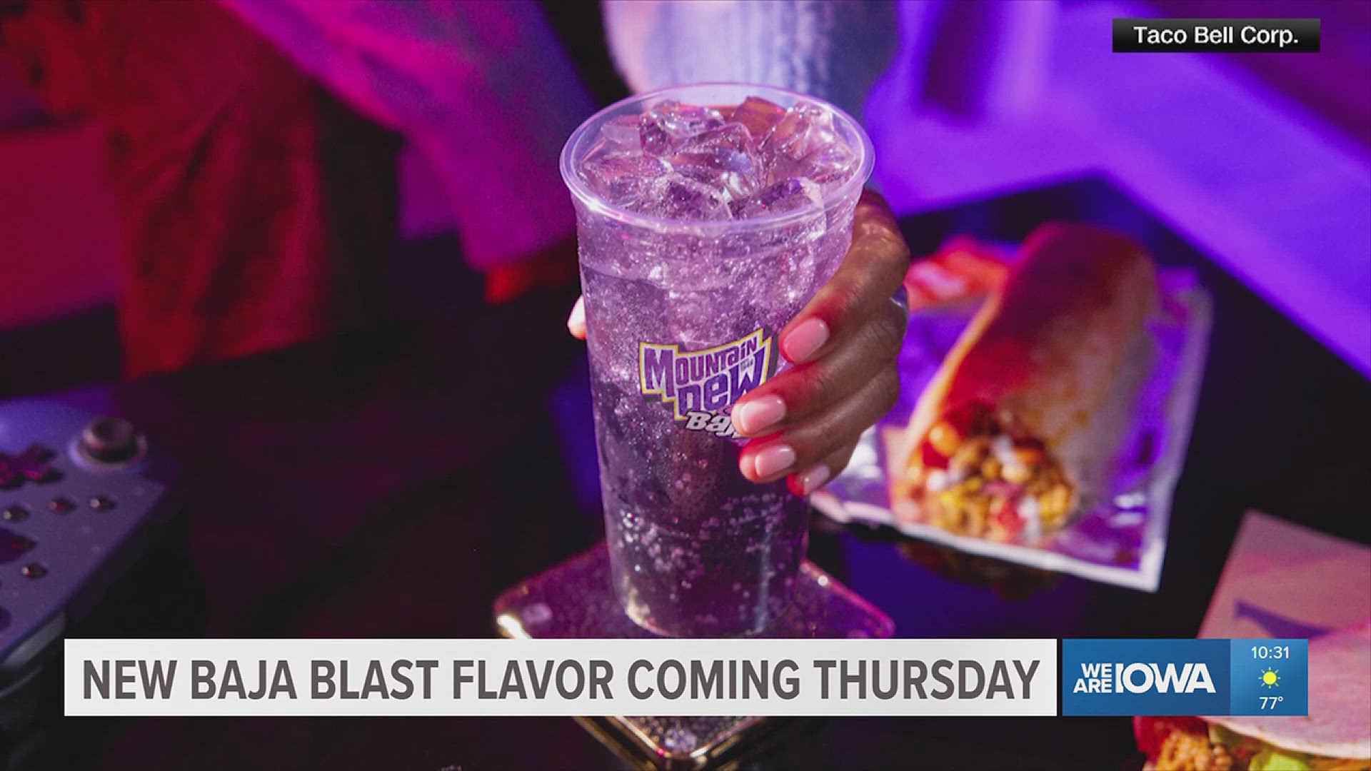The purple passion fruit twist on the chain’s classic tropical lime Baja Blast will be a permanent menu item starting Aug. 14.
