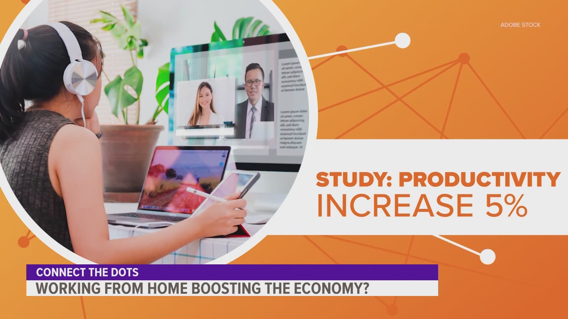 A new Bloomberg study shows that working from home is boosting the U.S. economy and employee productivity.