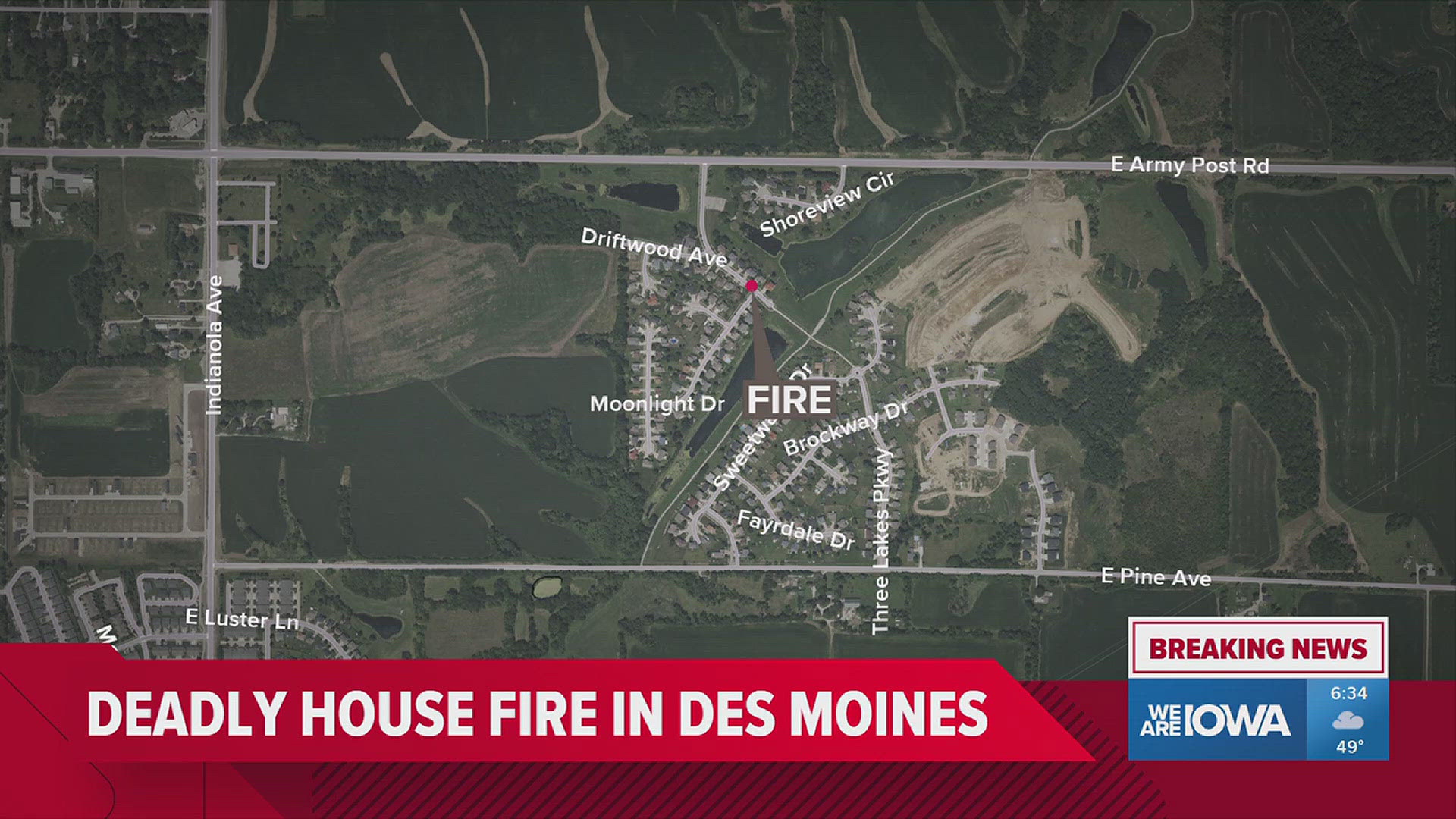 Crews responded to the fire near Easter Lake early Wednesday.