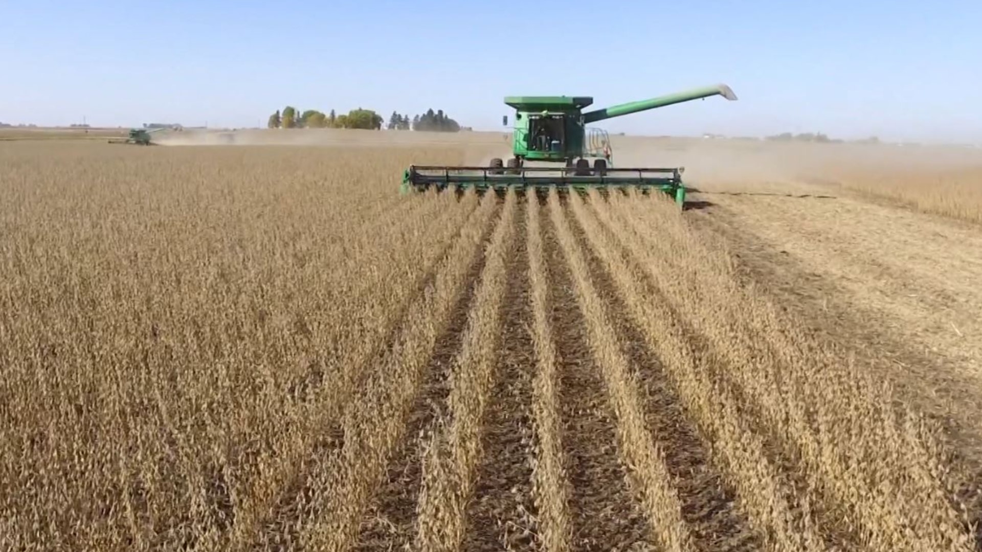 Farmers enjoyed all but one day of dry weather last week to get combines in the field.