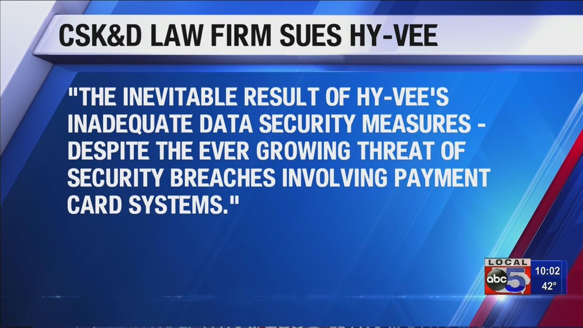 Law firm files class action lawsuit against Hy-Vee over data breach