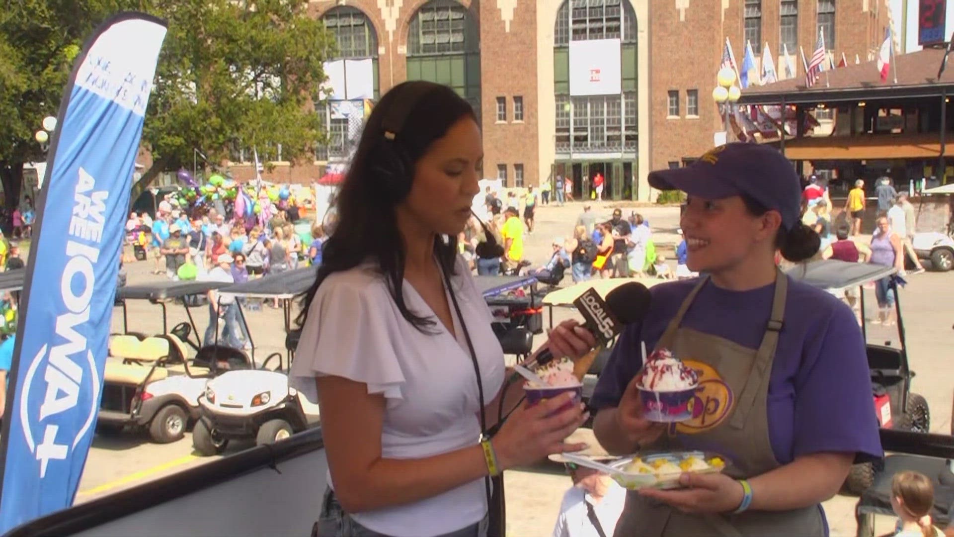 Over the Top is a vendor at the Iowa State Fair. This year, their Iowa Sweet Corn Sundae was one of the Top 10 New Fair Foods.