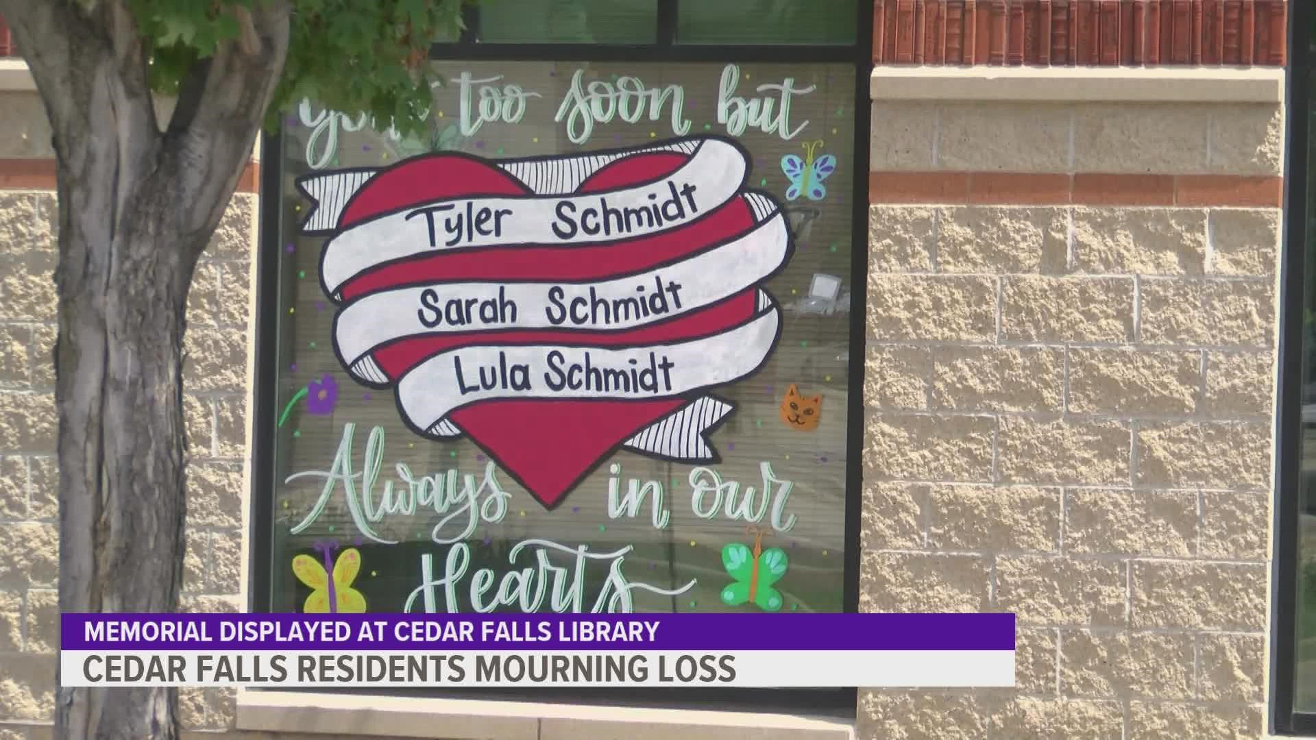 Sara Schmidt, one of three people killed, was an employee at the city's public library where a memorial was created.