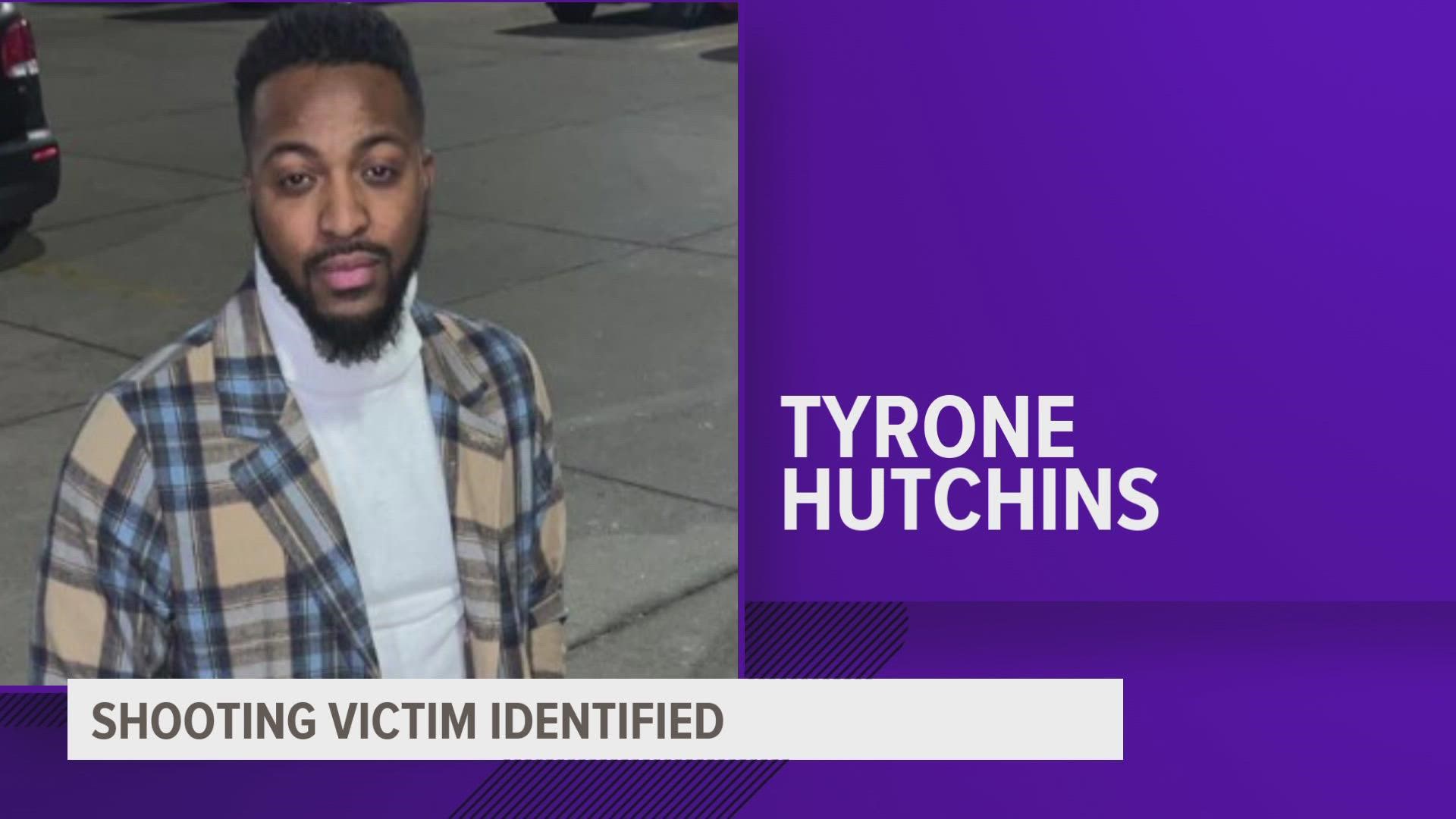 When officers arrived at the scene, they found 35-year-old Tyrone Livon Hutchins of Des Moines with a gunshot wound laying on the sidewalk in front of Rico's.