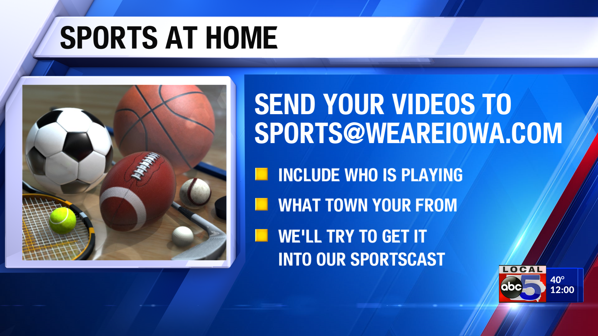 Playing some sports while practicing Social Distancing? Send video to Sports@weareiowa.com and we will highlight it in sports!