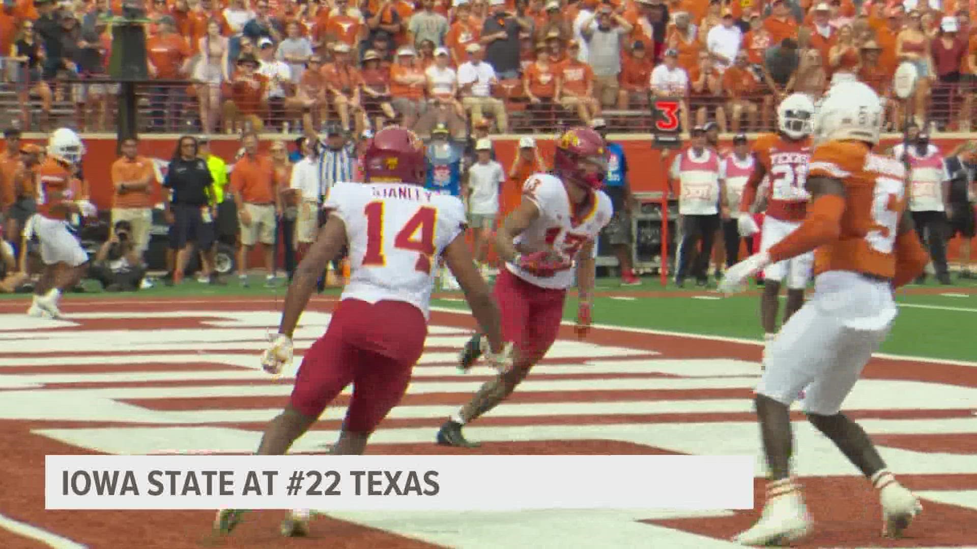 The Longhorns snapped a three-game losing streak against Iowa State. The Cyclones (3-4, 0-4) have lost four straight.