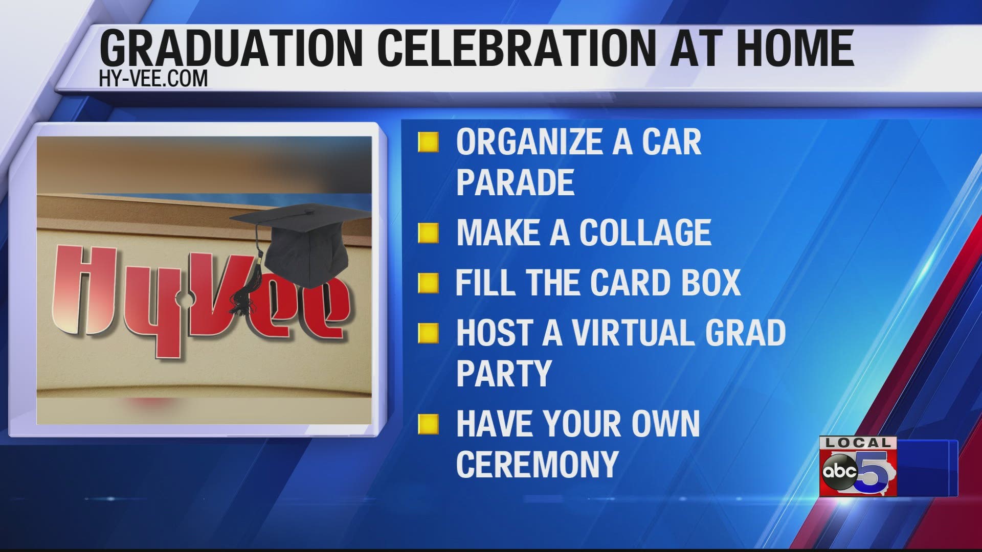With families across the country looking for new or different ways to celebrate graduation season this year, Hy-Vee shared their DIY graduation party checklist.
