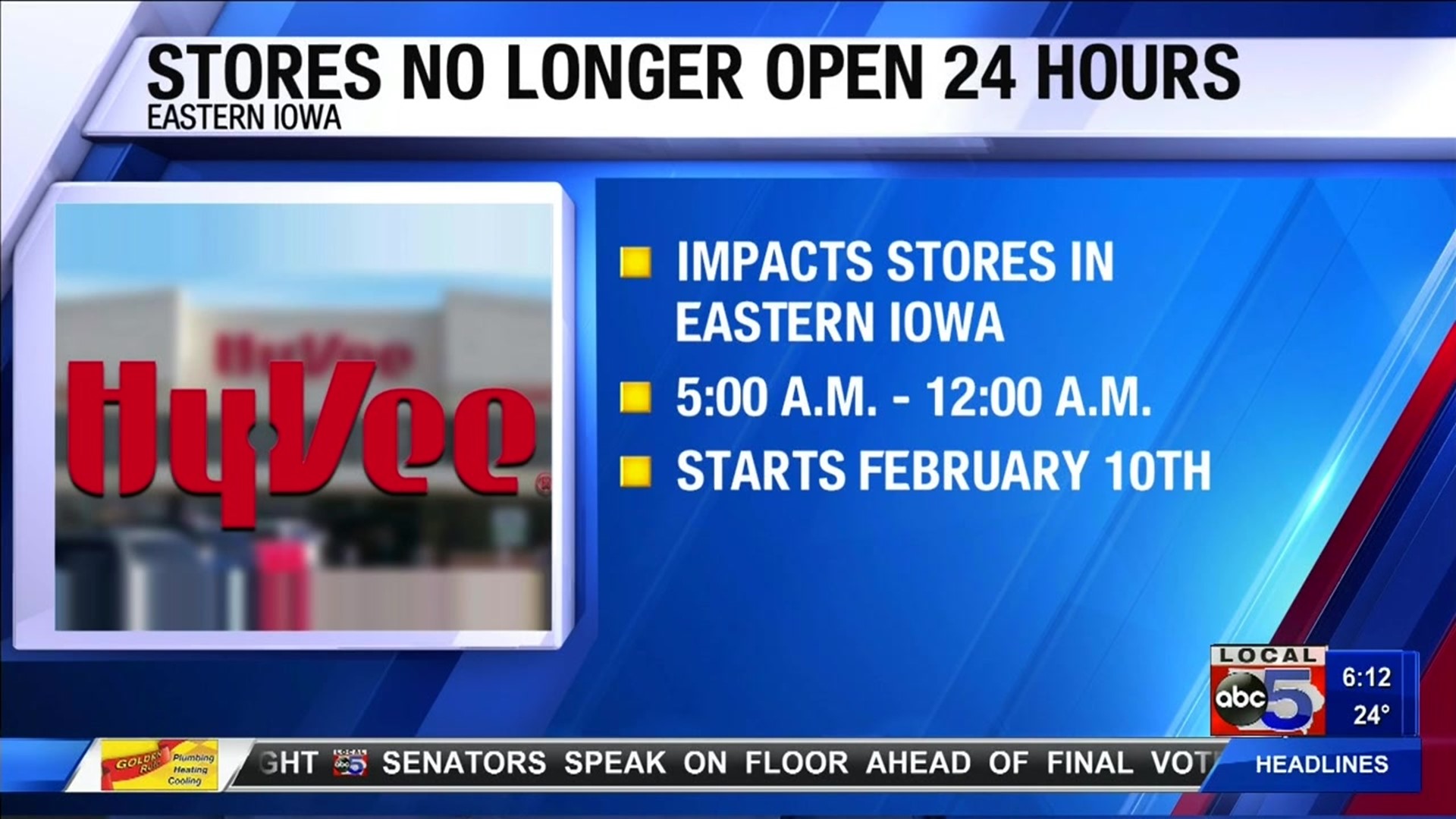 Some HyVee locations will no longer be open 24 hours a day