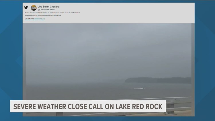 After close call on Lake Red Rock in severe weather, Iowa man urges caution