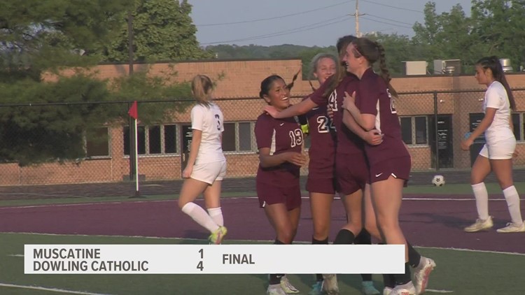 Dowling girls soccer headed to state after defeating Muscatine 4-1