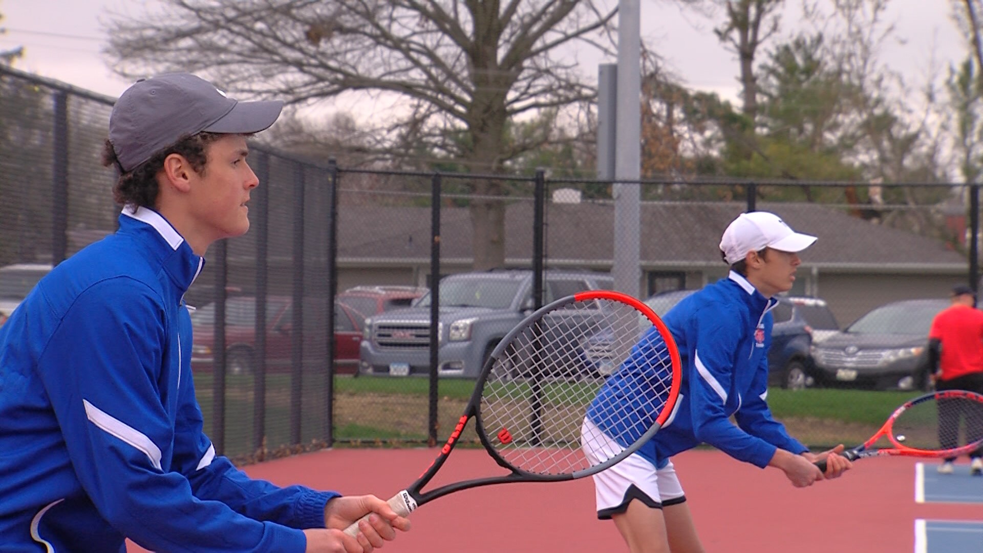 Kevin and Jason Strand have a chemistry that is helping lift the Marshalltown tennis team this season.