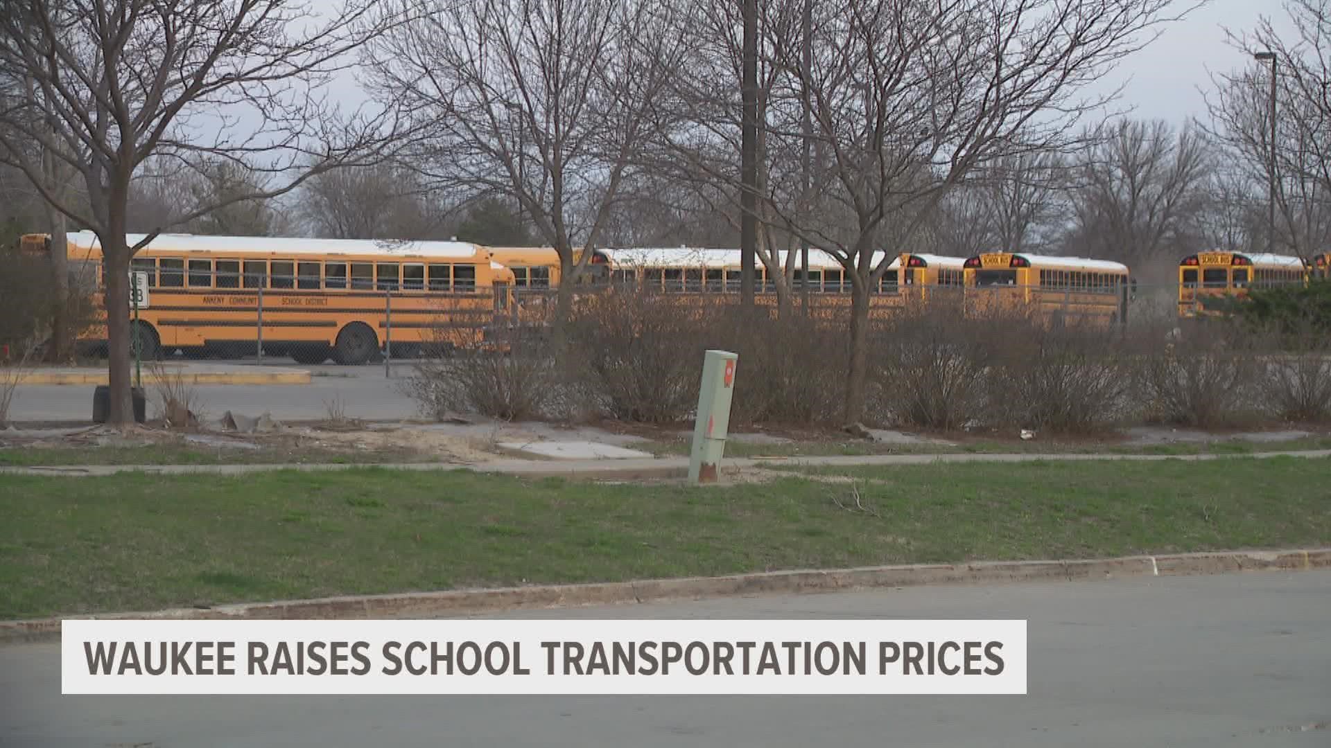 Students in the Waukee Community School District may have to decide if they want to pay to ride the bus to school.