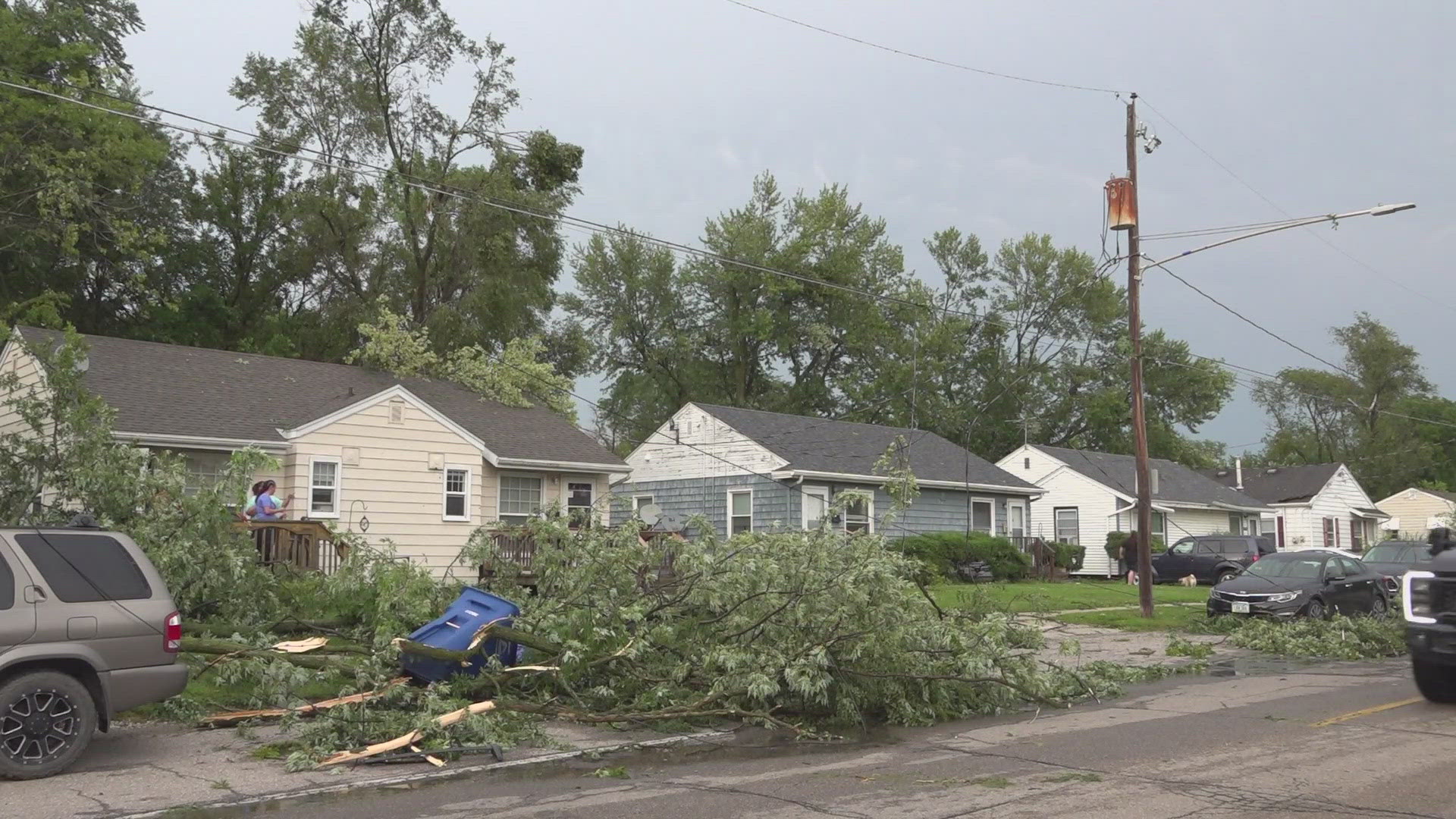 Local 5's Dana Searles shows the aftermath of strong severe weather in Des Moines from Monday.