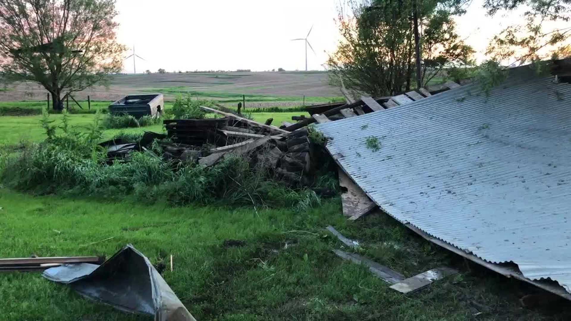 Damages after Poweshiek County potential tornado