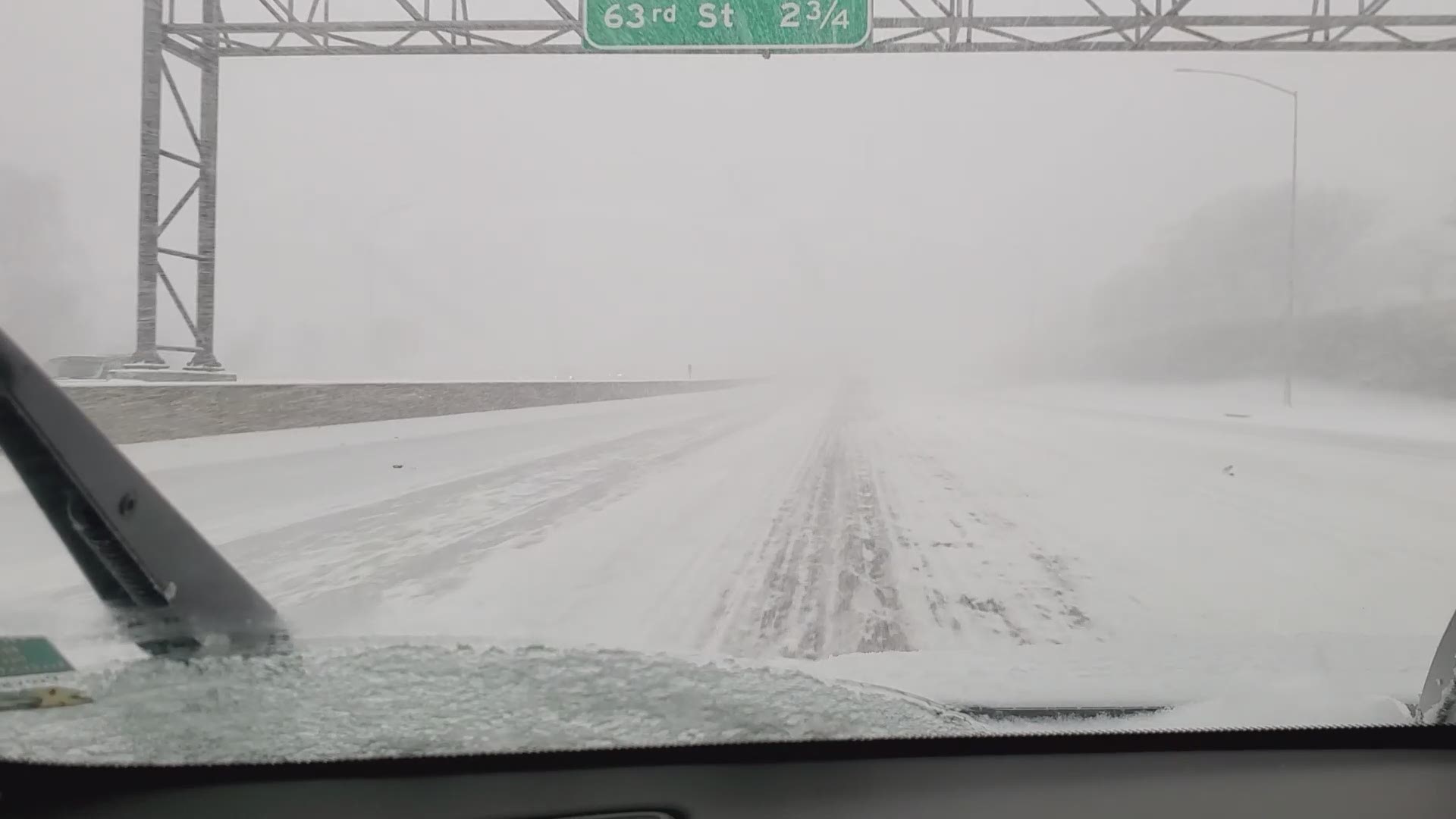 Tuesday's storm brought in lots of snow. Here's a look at I-235 during it.